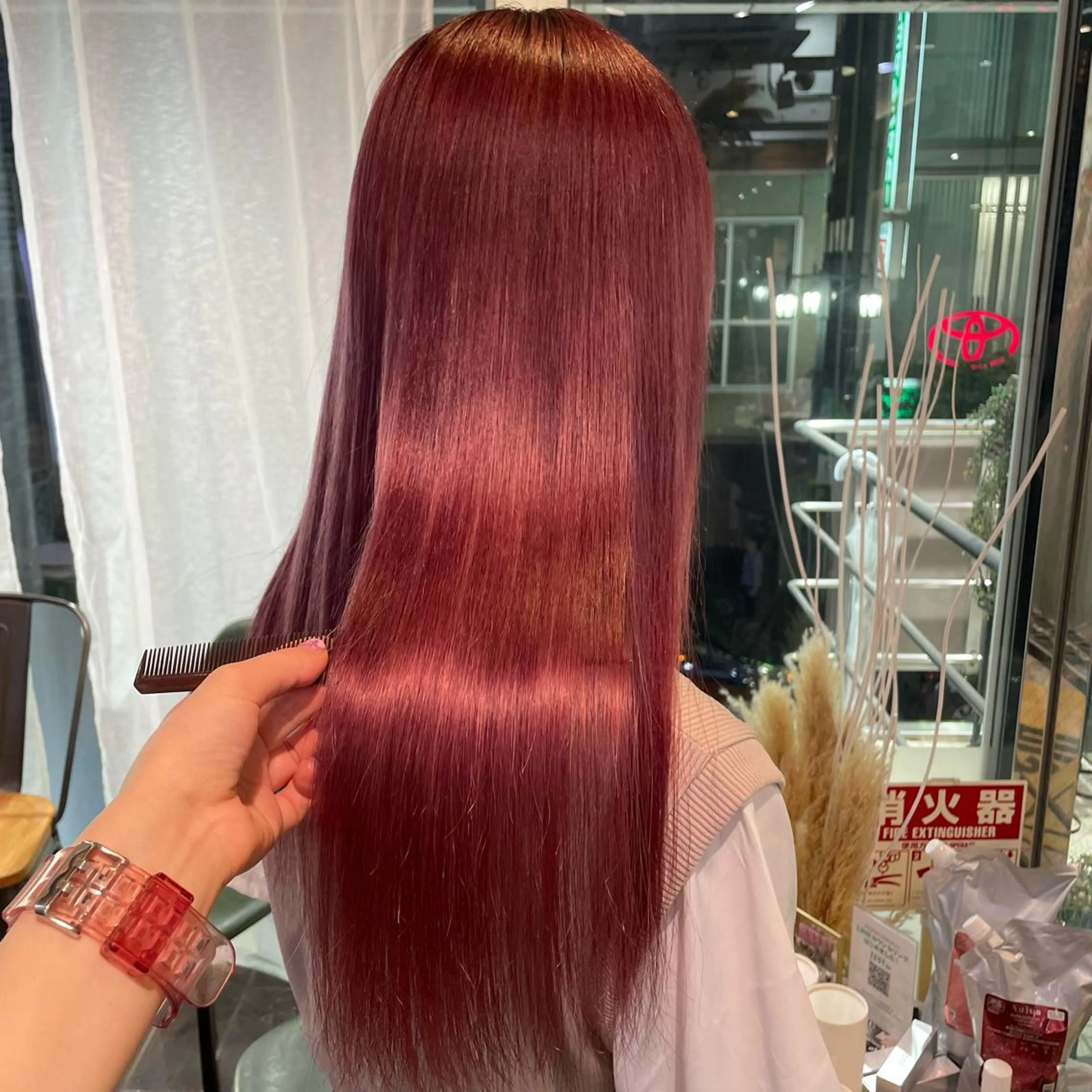 ロング カラー ピンクカラー レッドカラー メンズ/艶髪/カラー サクラ🌸のヘアスタイル