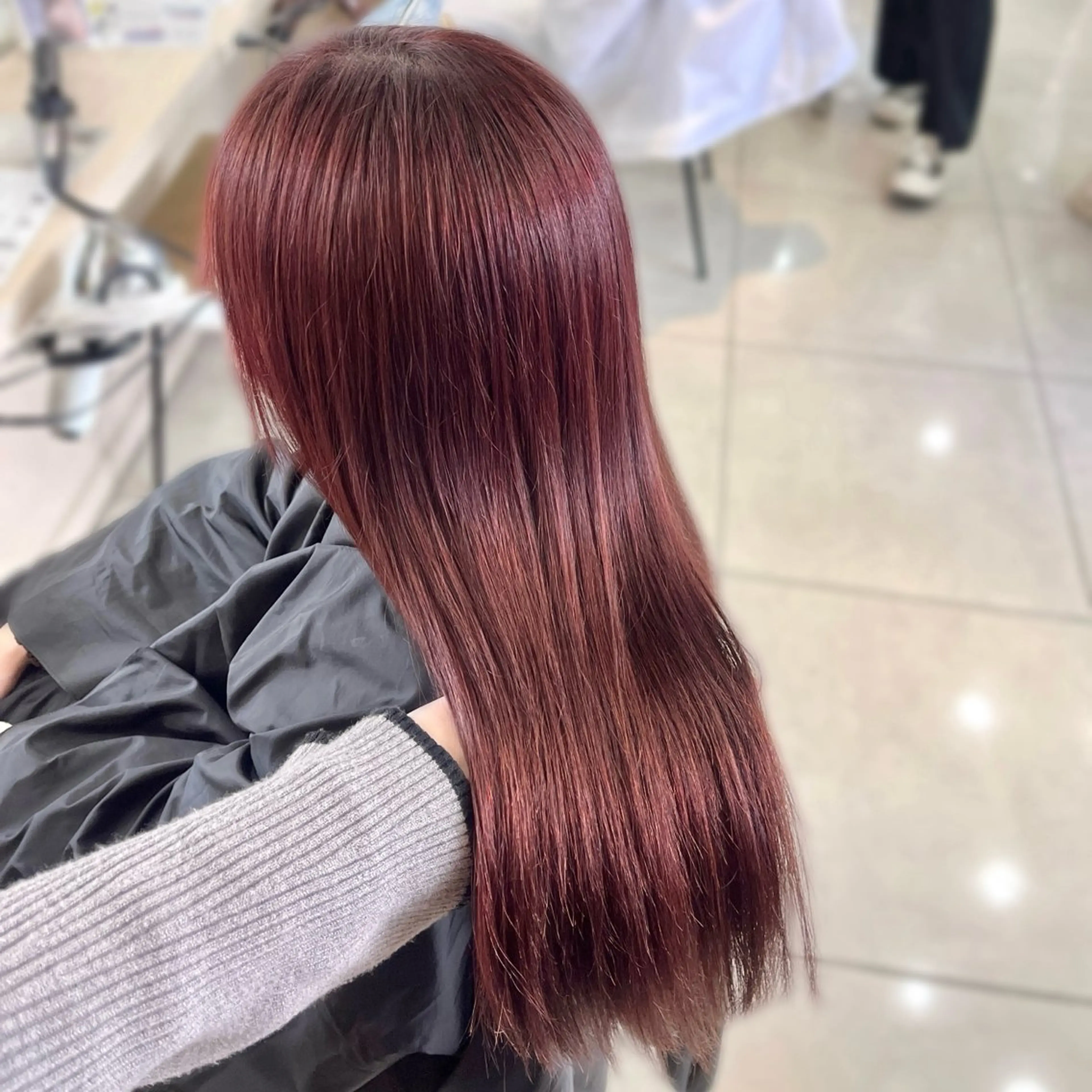 ロング カラー ヘアカラー トリートメント 韓国レイヤー 暖色カラー/さくらのヘアスタイル