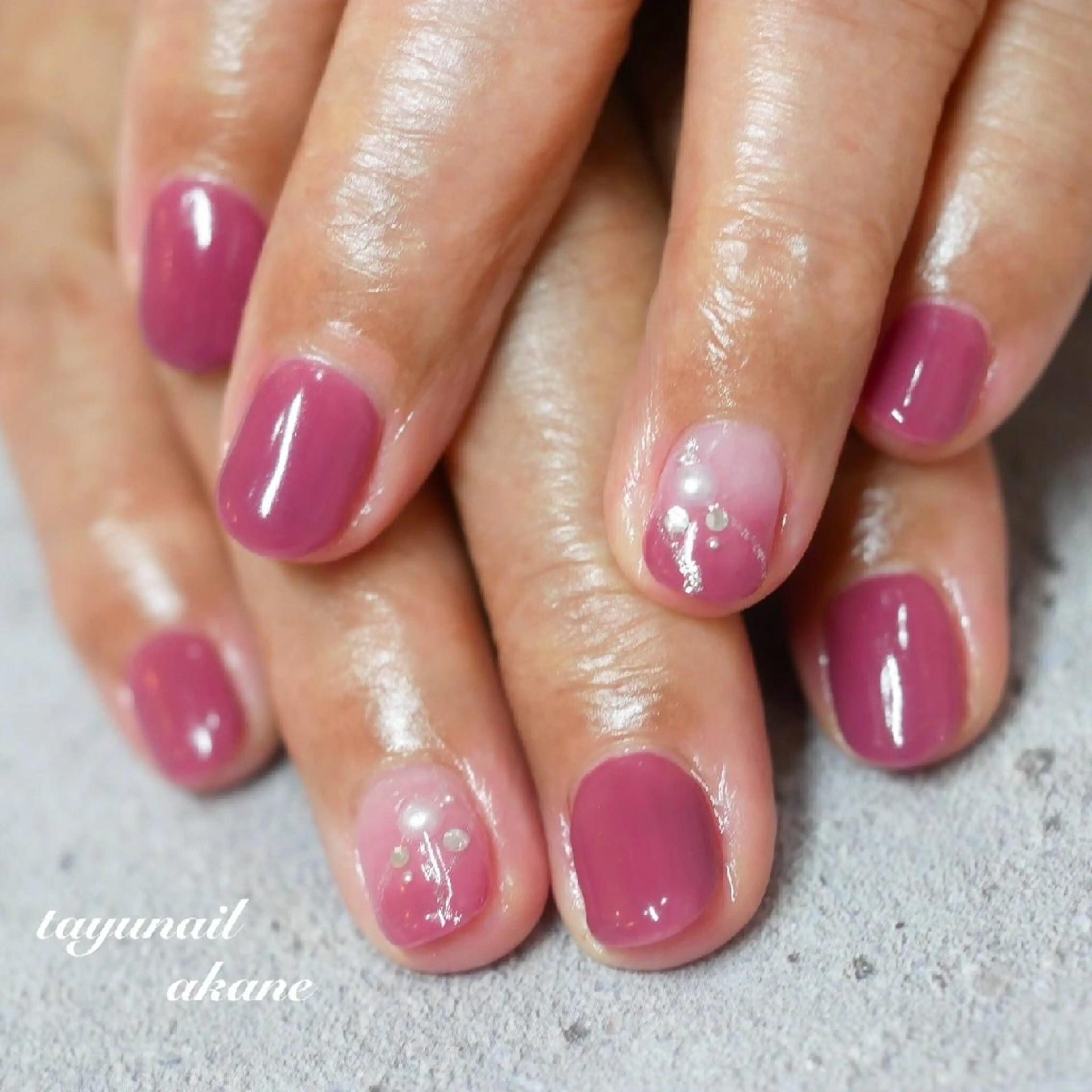 ネイル アートネイル ブルー ジェルネイル パラジェル ピンク ネイルサロン・ネイルスクール　たゆnail所属・ネイルサロン 【たゆnail】のネイルデザイン