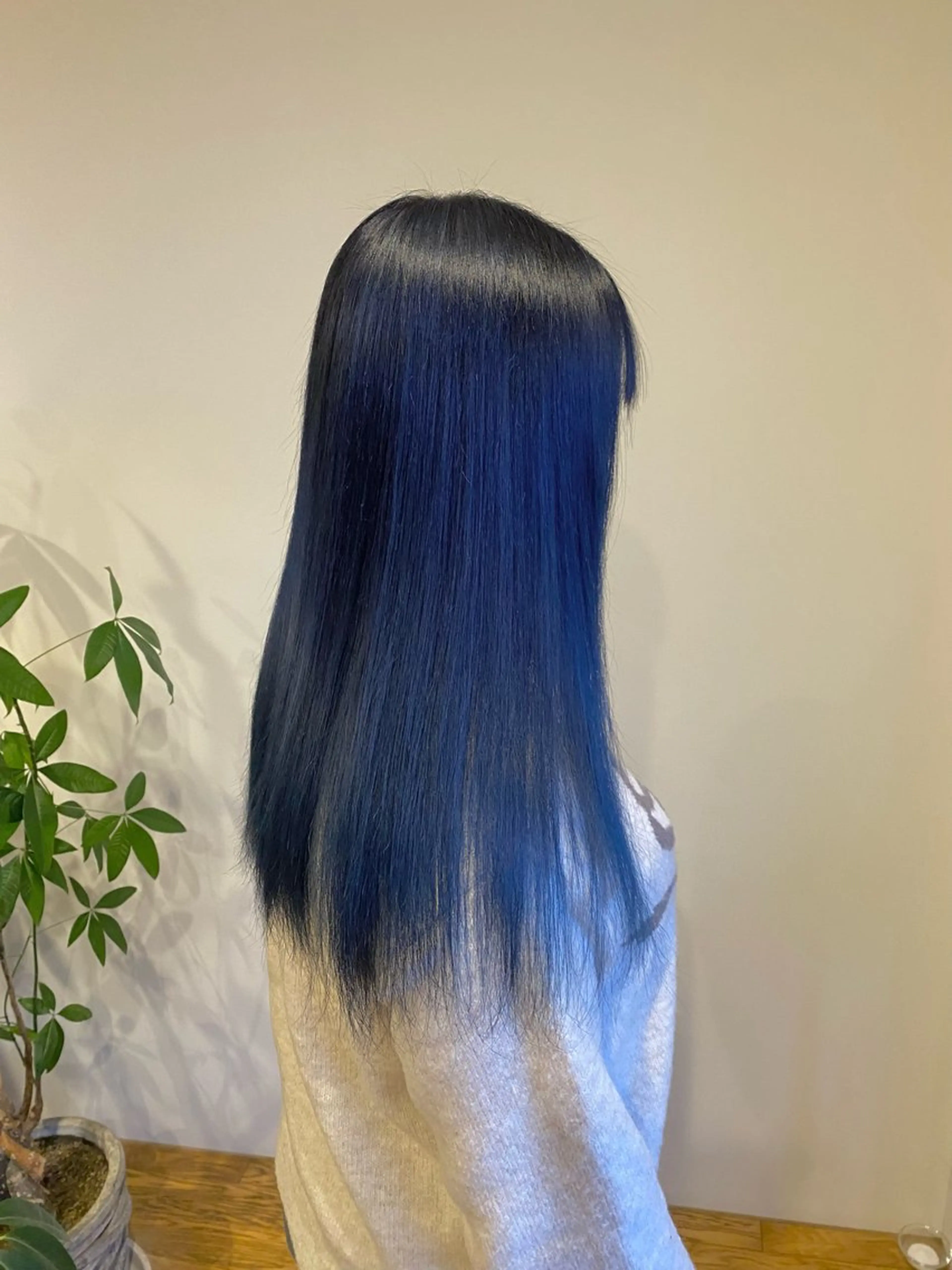 ロング カラー 黒髪 ブルーカラー ブルーブラック ヘアカラー Ludwig AIRIのヘアスタイル