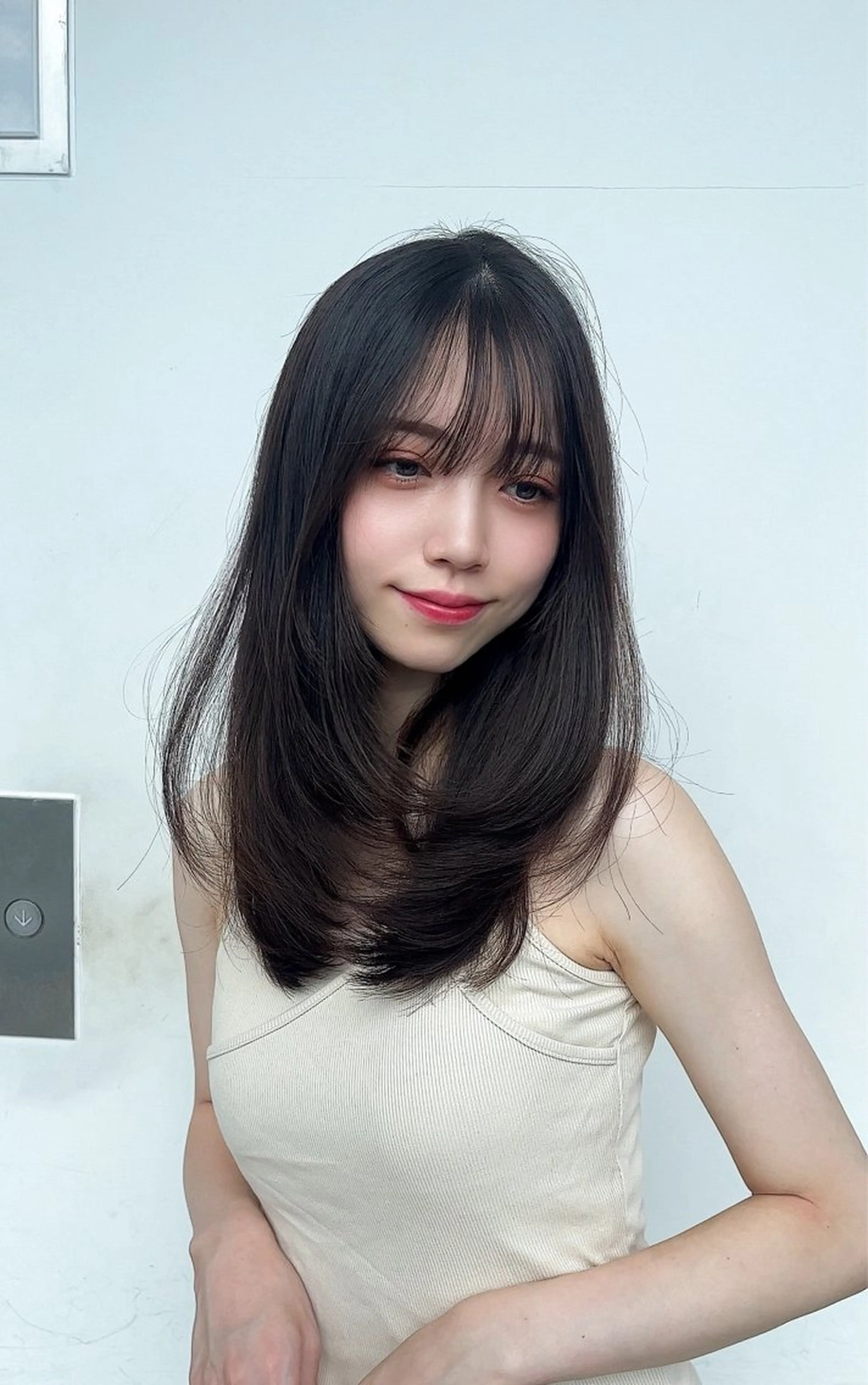 ミディアム カラー 山崎/ボブ縮毛矯正 レイヤー髪質改善のヘアスタイル