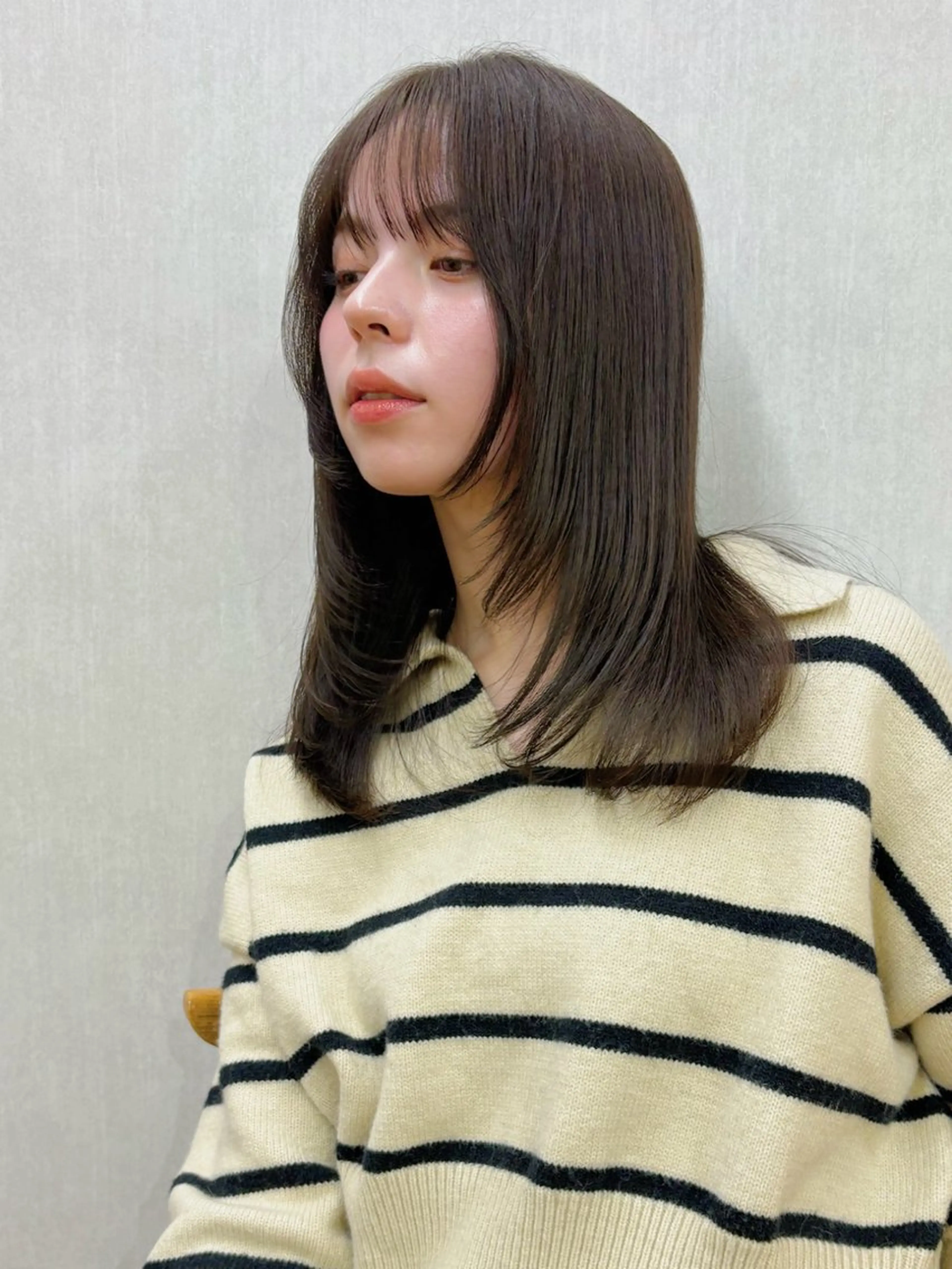 セミロング レイヤーカット 小顔カット ボブ/ミディアム 親しみやすさ/さくらのヘアスタイル