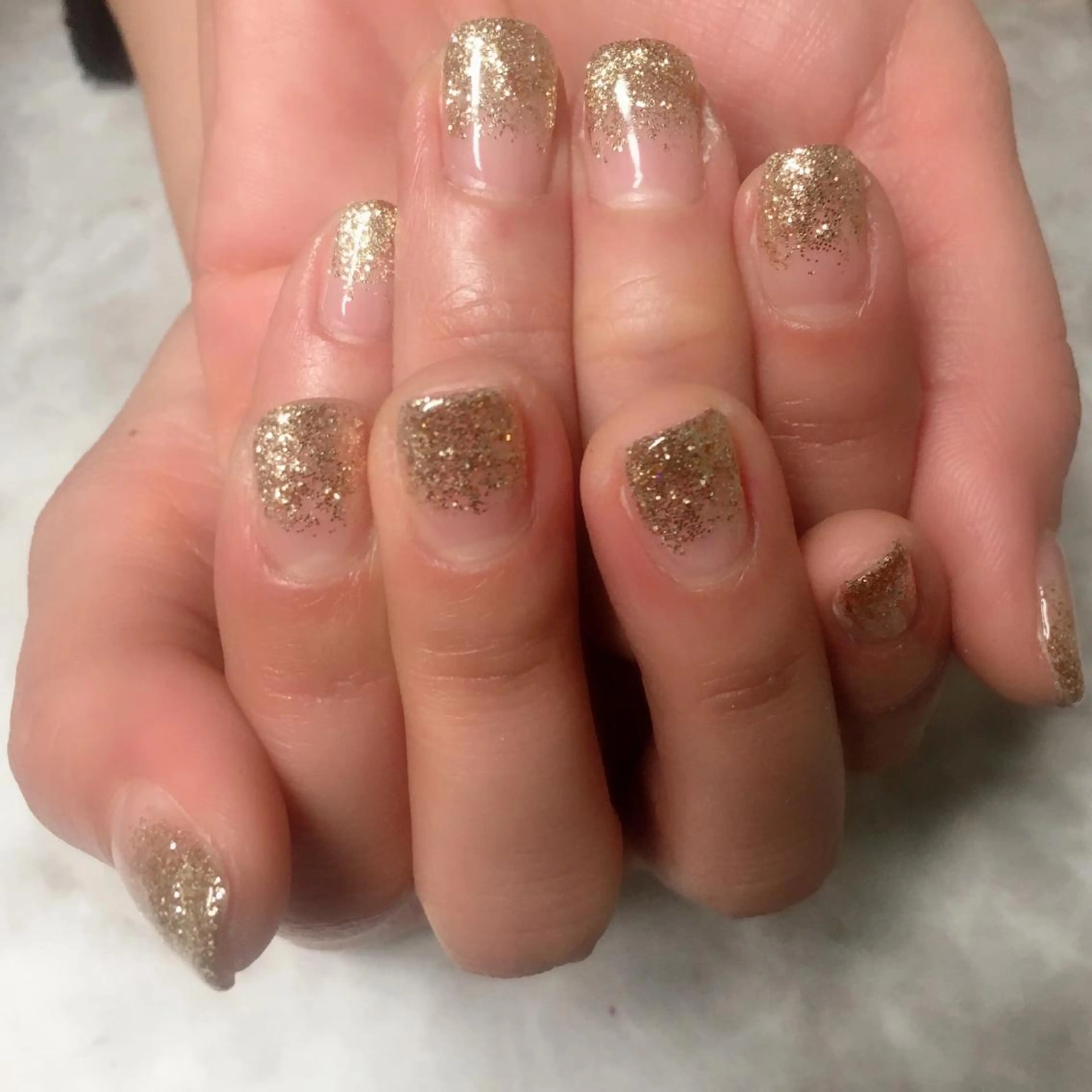 ネイル グラデーション ラメ(グリッター) ラメグラデーション 自爪育成/深爪矯正 mikiのネイルデザイン