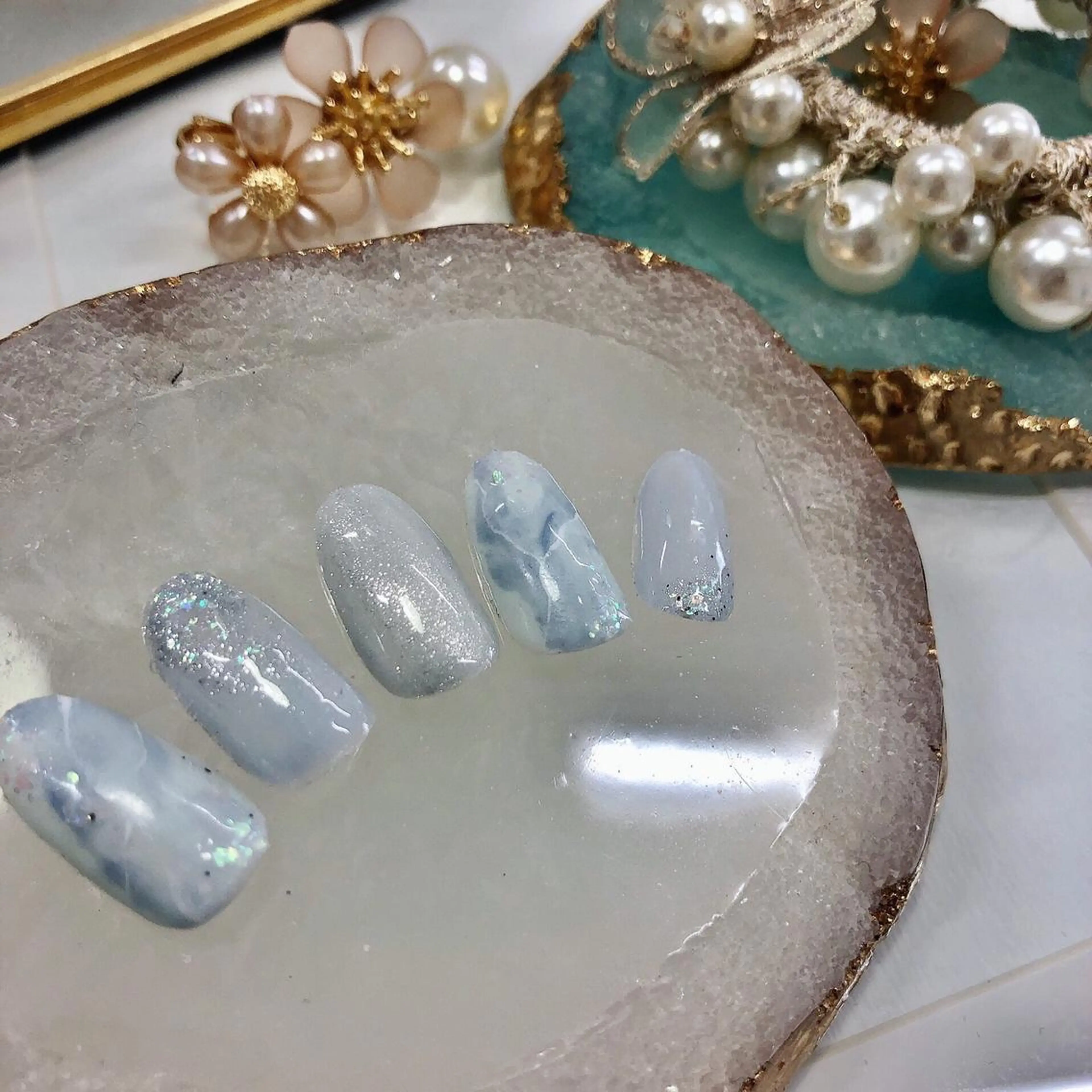 ネイル 長さ出し フットネイル ジェルネイル ラメ(グリッター) ラメグラデーション private EMILIA/横浜のネイルデザイン