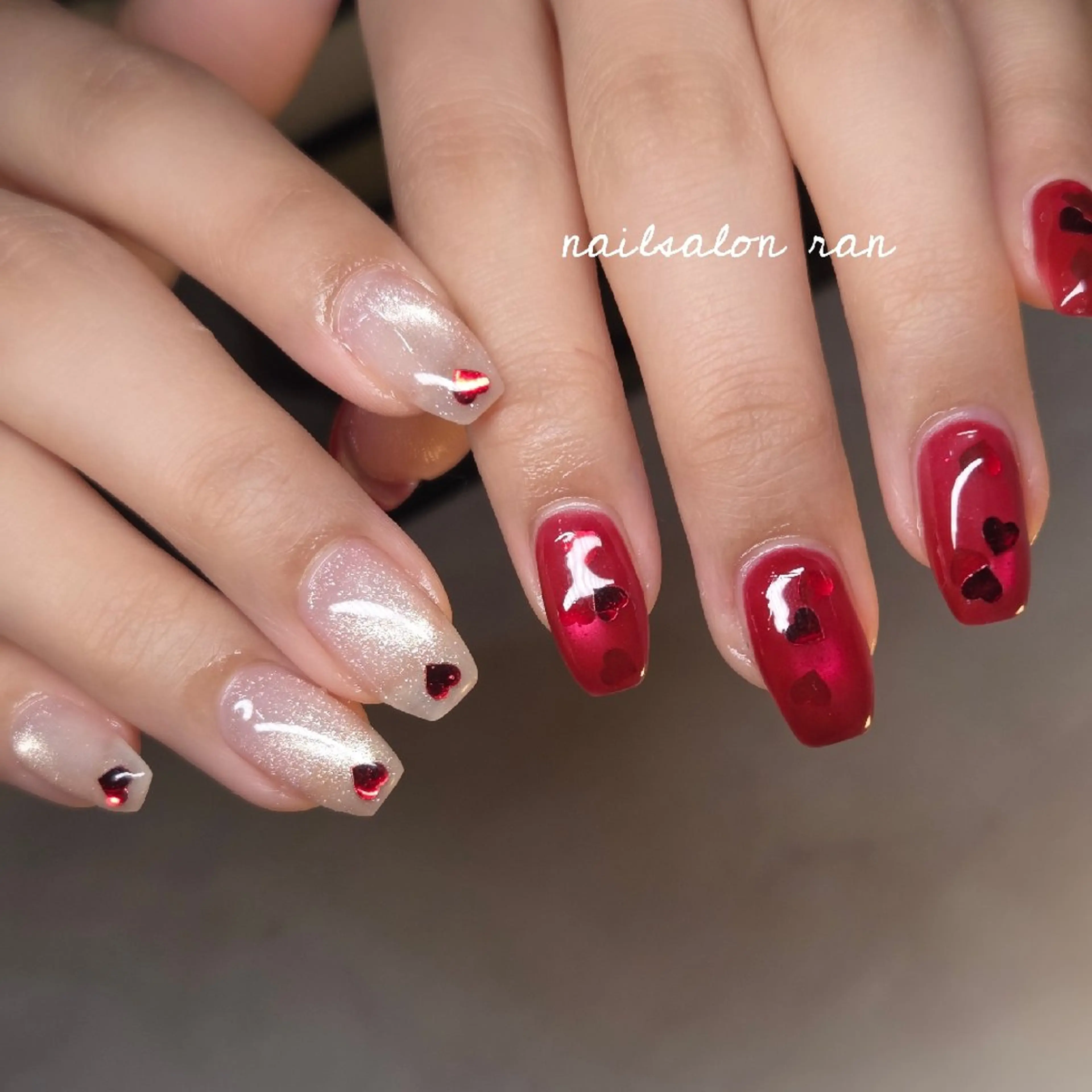 ネイル ハート ハンドネイル ハンドケア nailsalon ranのネイルデザイン