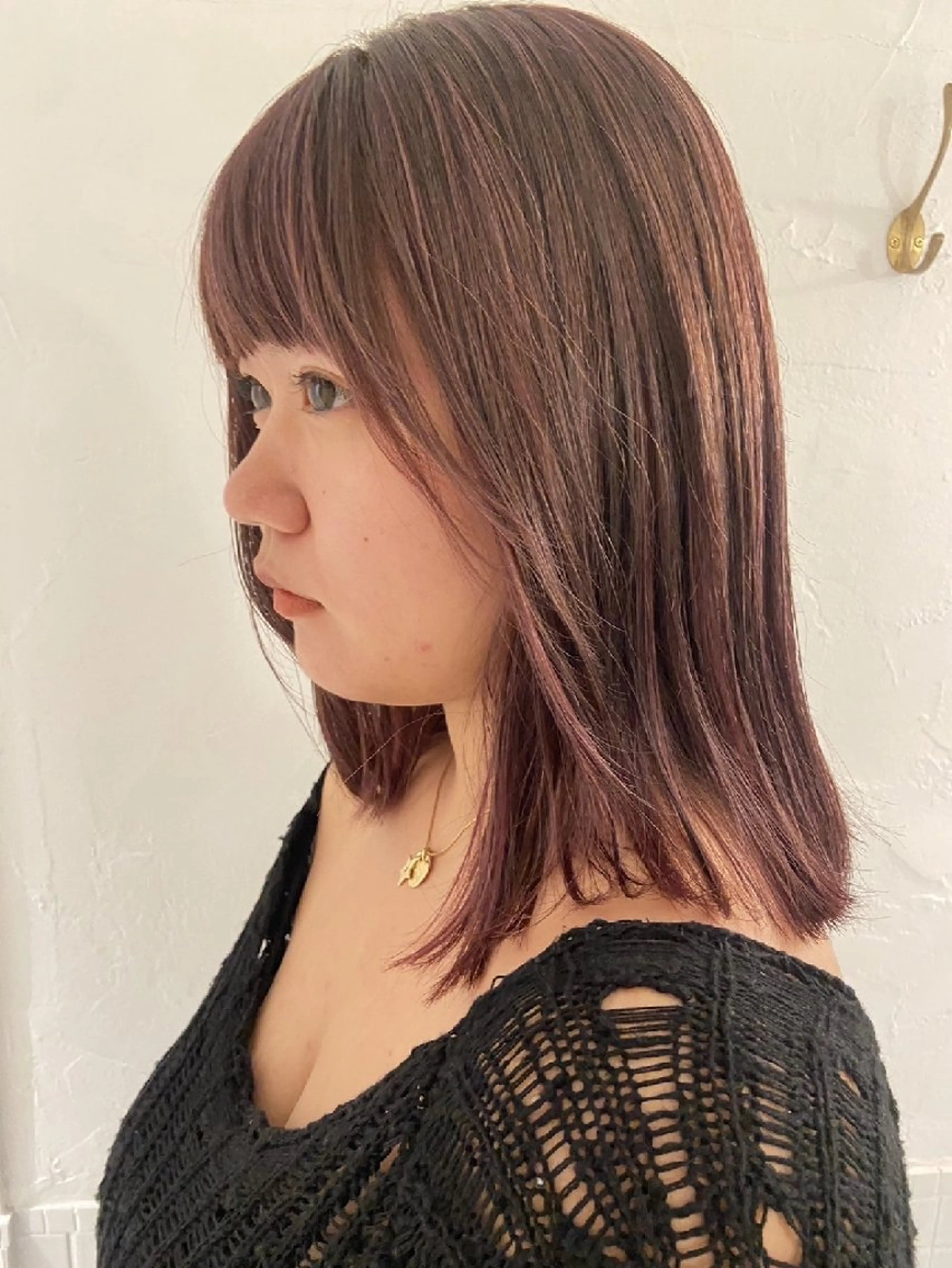 ミディアム カラー ハイライトカラー ピンクカラー ハイライト WARREN・TRICOMI NEW YORK 表参道店所属・浅比 惇平のヘアスタイル