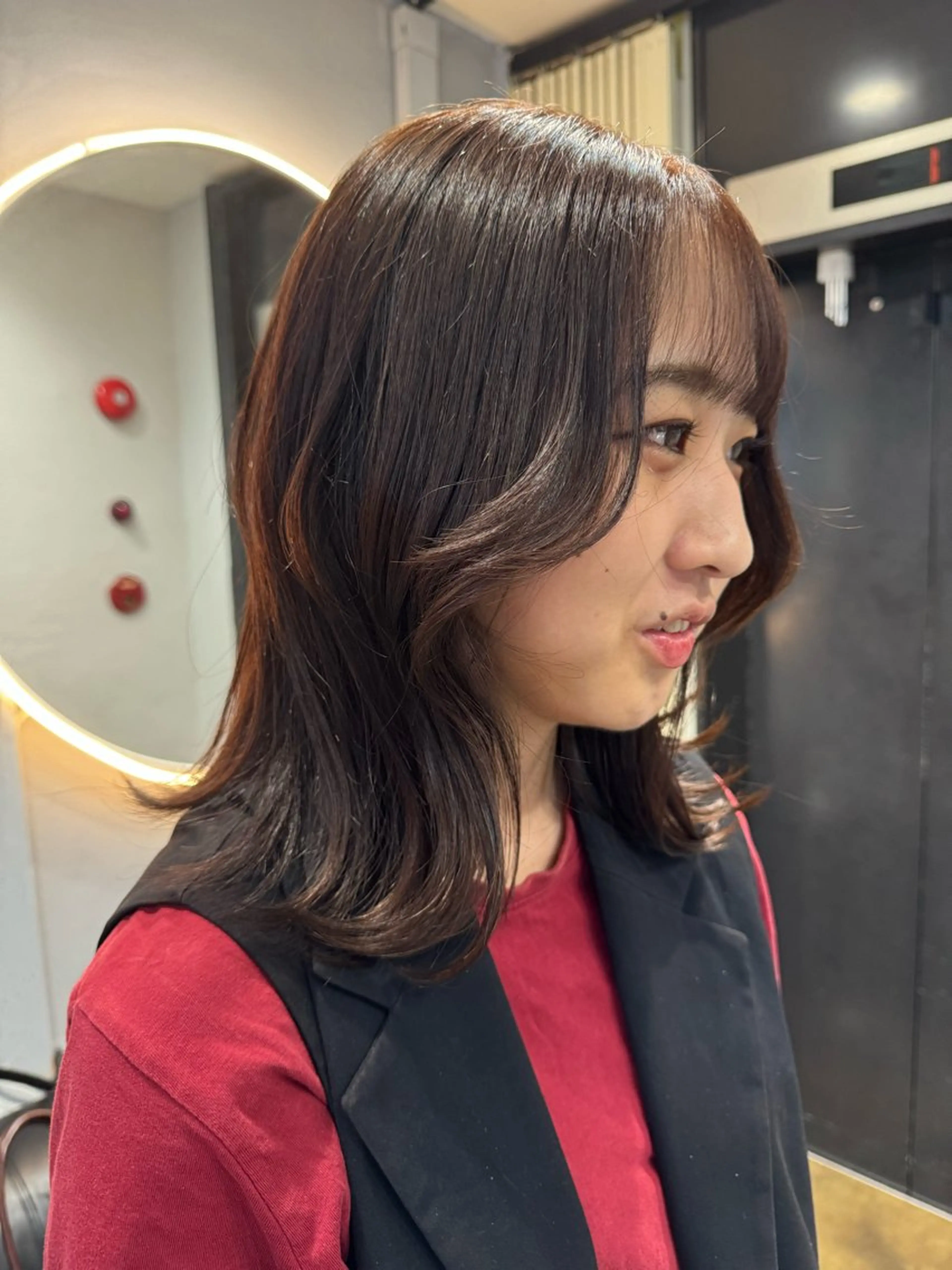 ミディアム カラー dao/ミルクティー /ブラウン/ブロンドのヘアスタイル