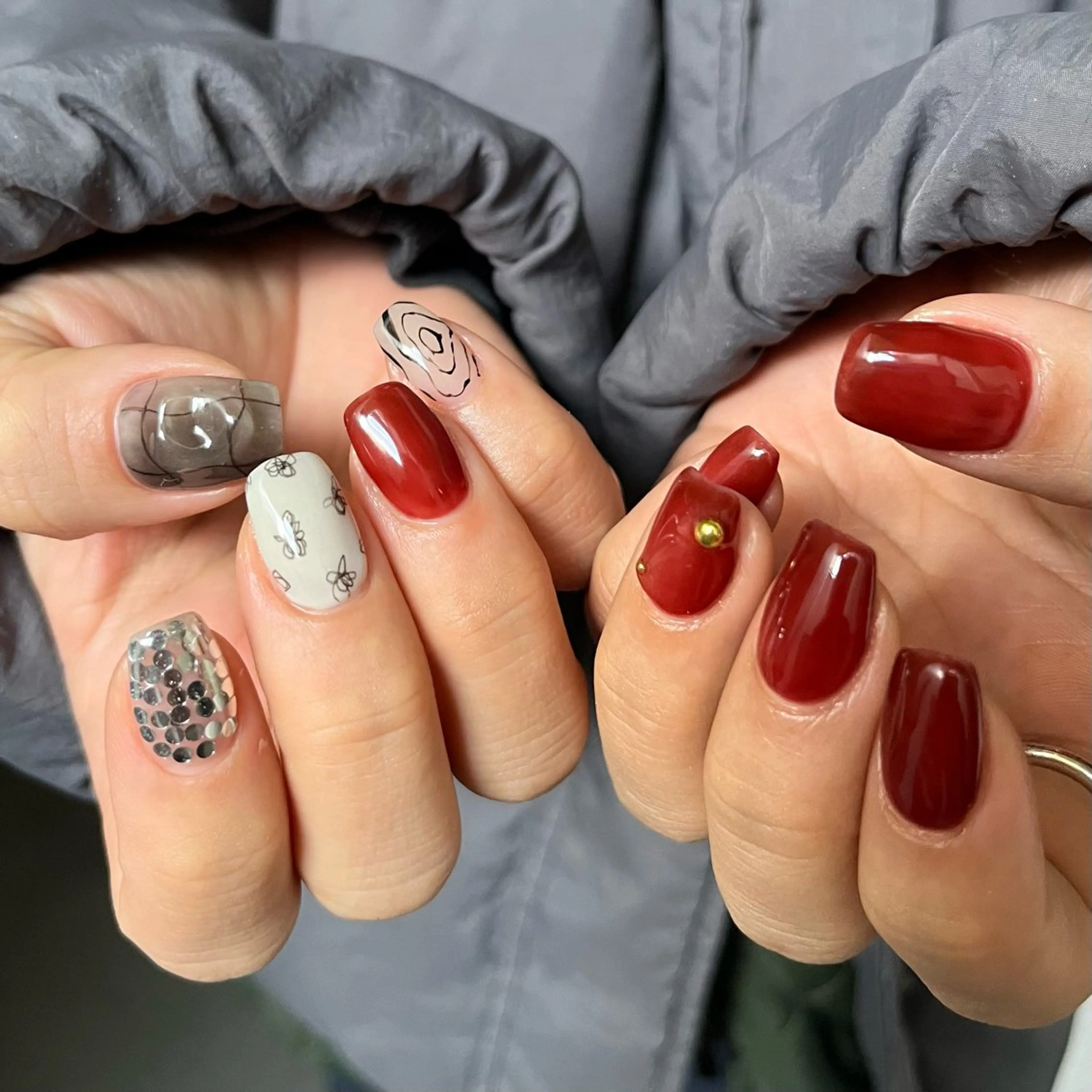 ネイル グリーン 持ち込み ハンドネイル nail salon O (en)所属・vegh. nail／阿波座のネイルデザイン