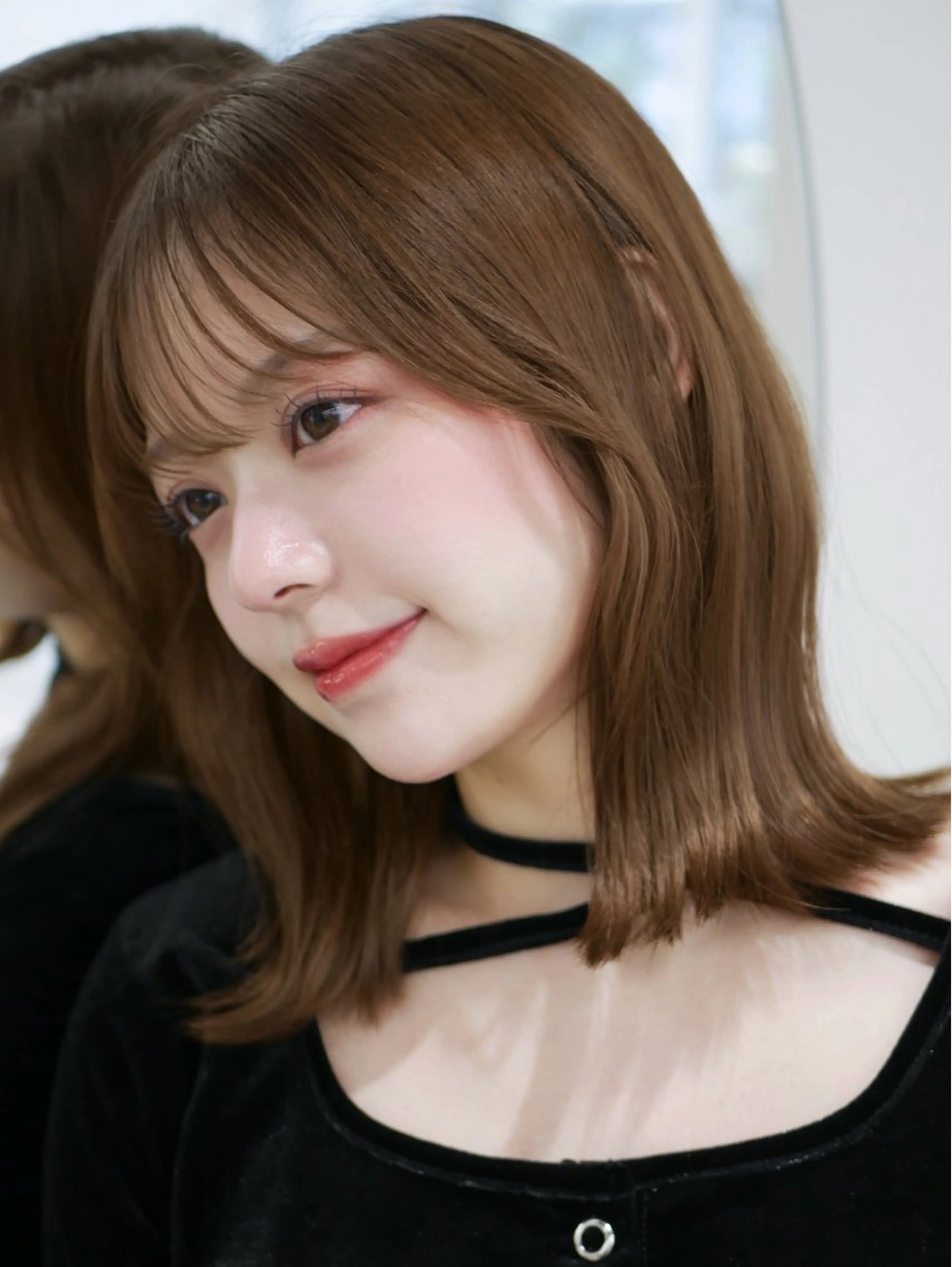 ミディアム ヘアカラー トリートメント ばんちなつ / ボブ/透明感カラーのヘアスタイル