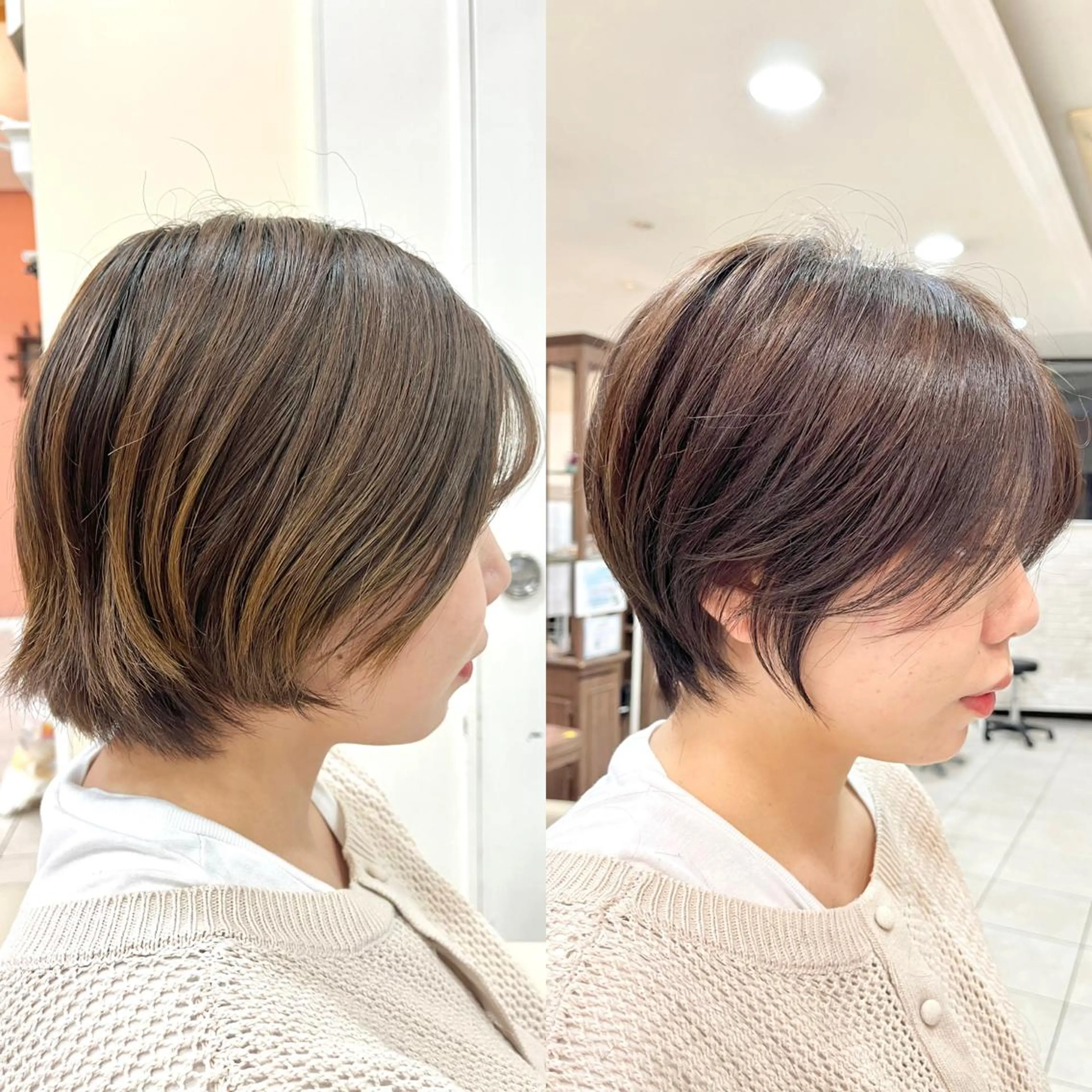 ショート ショートボブ ハンサムショート ボブ ハイライト 髪質改善 カット ヘアカラー トリートメント 《大人気髪質改善》 プログレス国分寺店のヘアスタイル