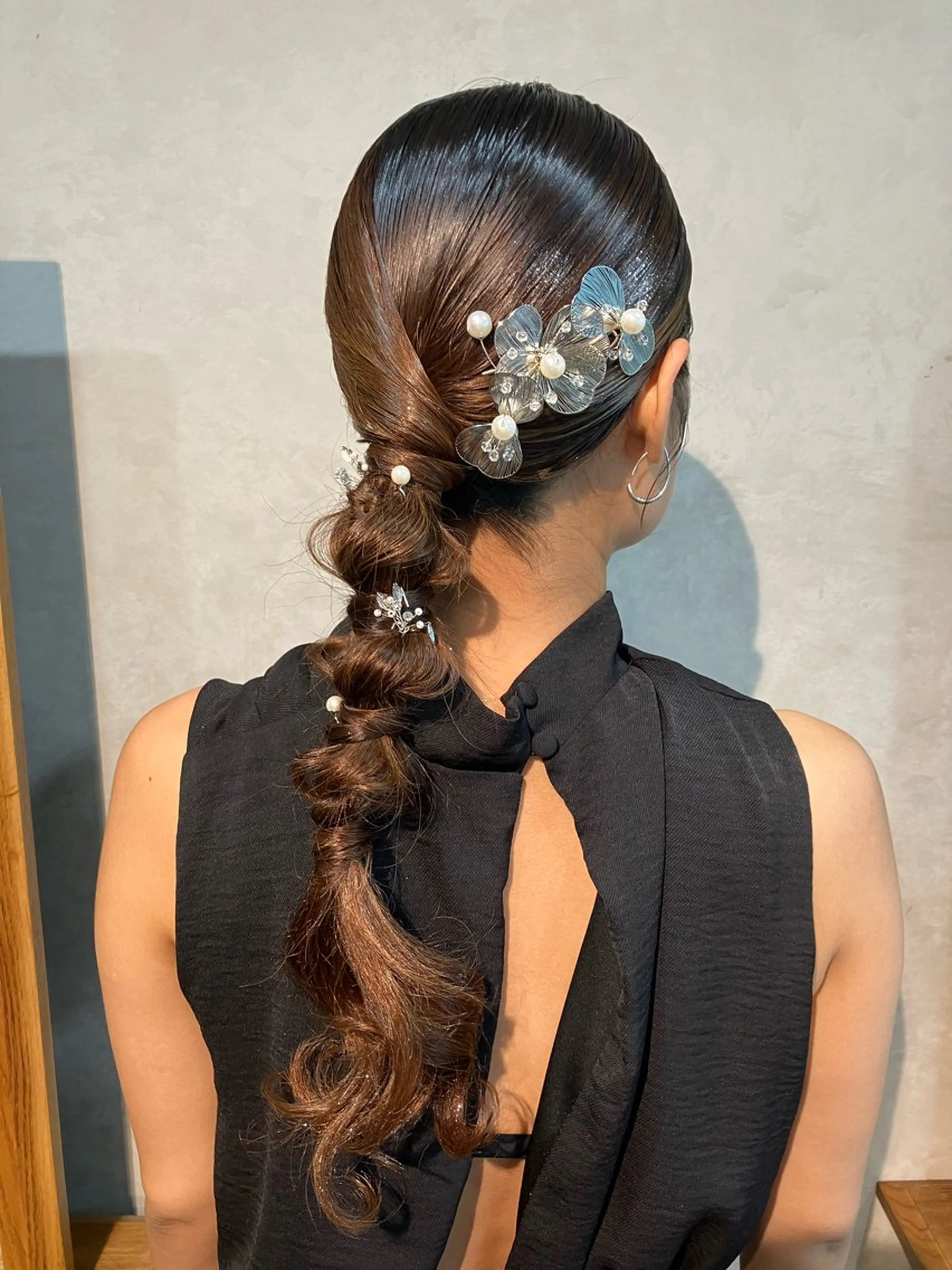 ヘアアレンジ ポニーテール 結婚式・ブライダル Hair&Make Nahoのマツエク・マツパデザイン