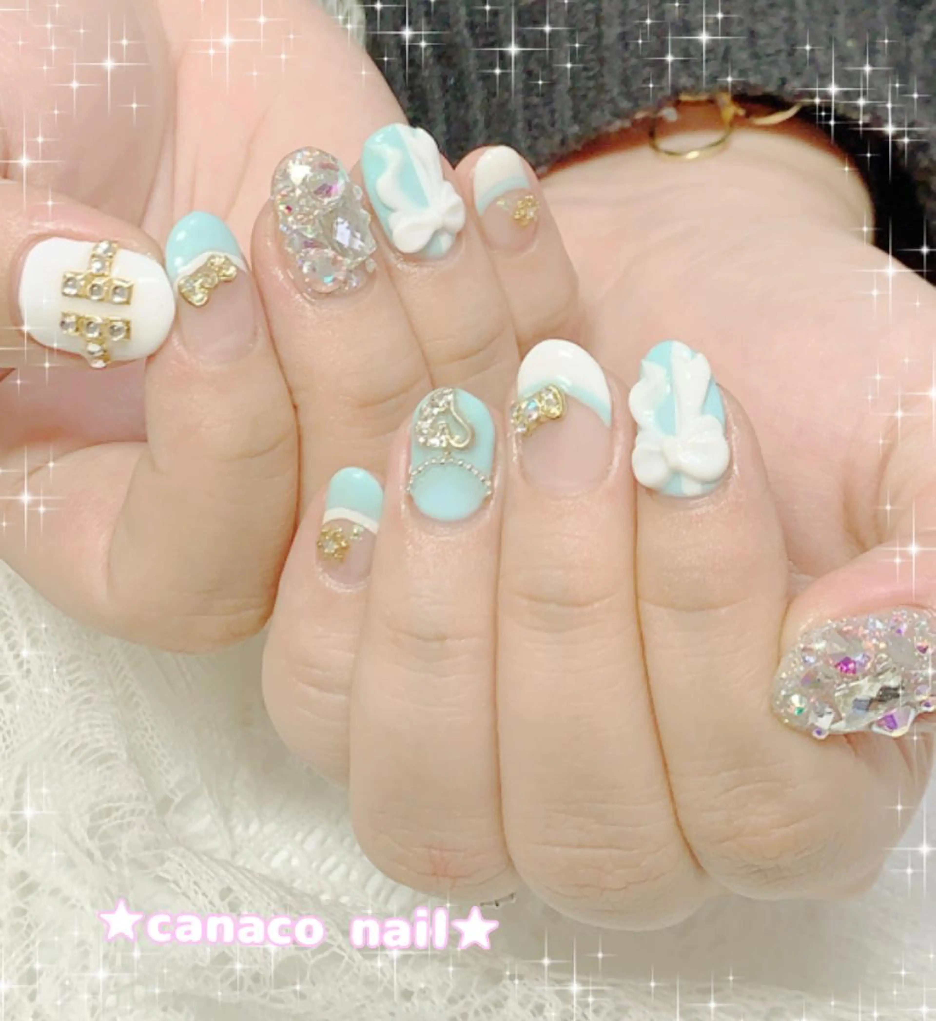 ネイル リボン Felice所属・ベテランネイル cnc  nailのネイルデザイン