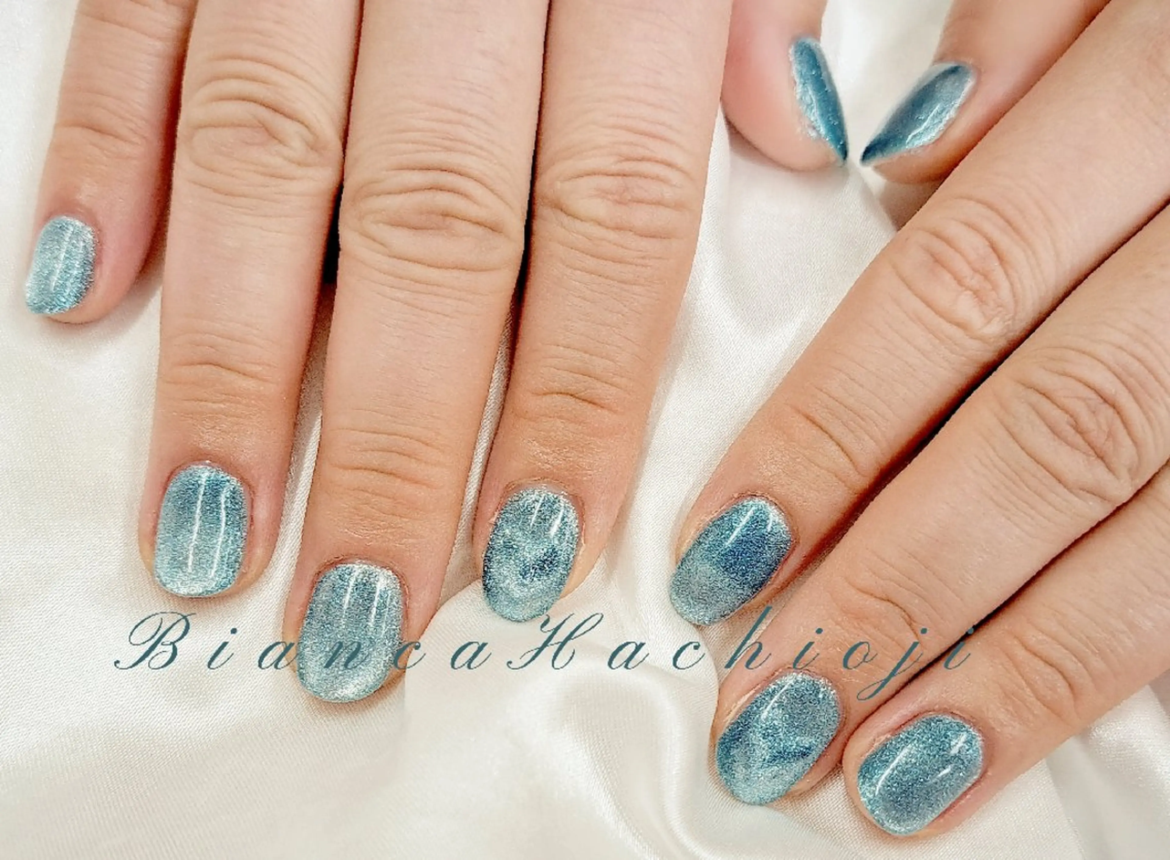 ネイル ハート マグネットネイル Bianca八王子 まえさだのネイルデザイン