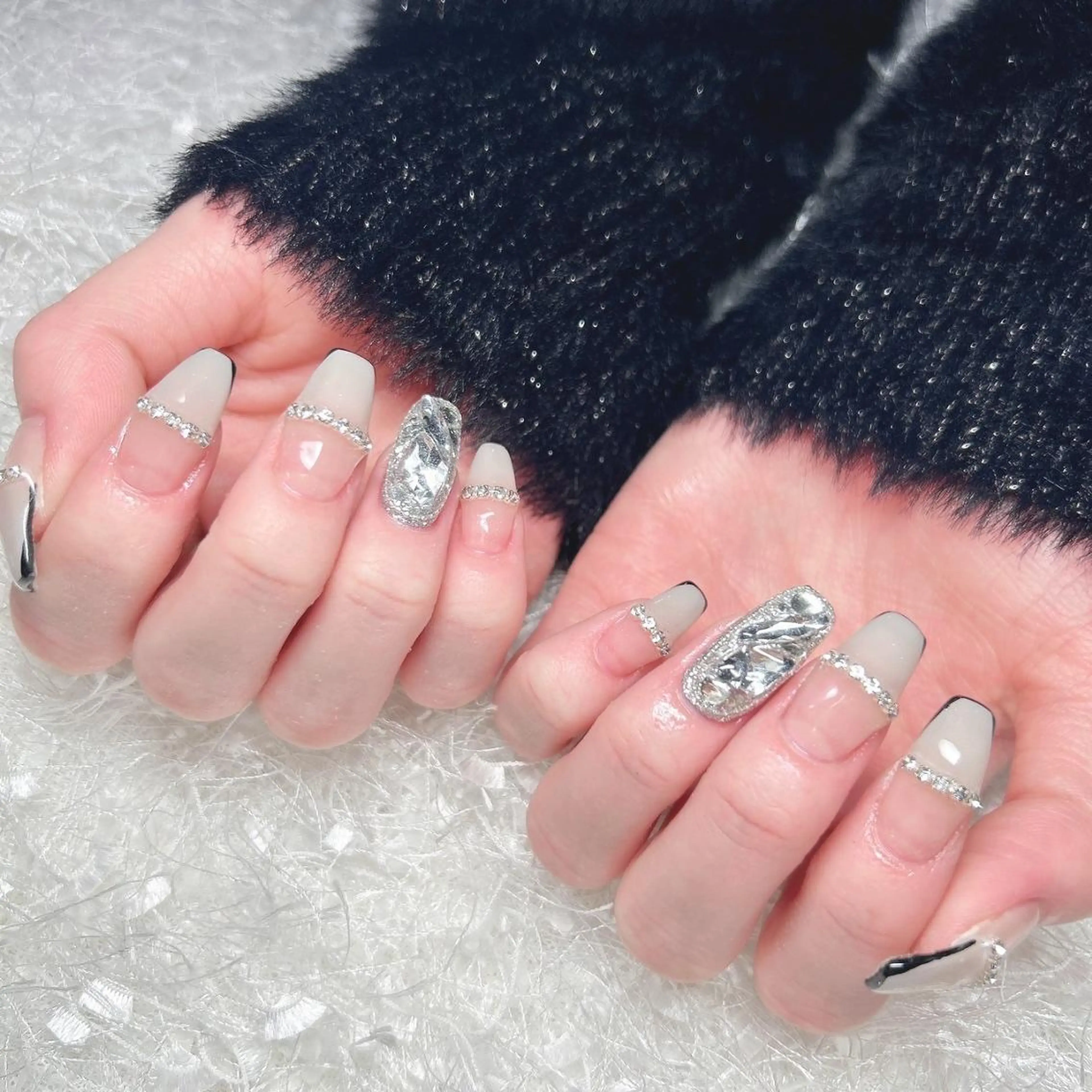 ネイル 長さ出し フレンチネイル ジェルネイル グラデーション 韓国ネイル ハンドネイル Nail&eye Belire 新宿のネイルデザイン