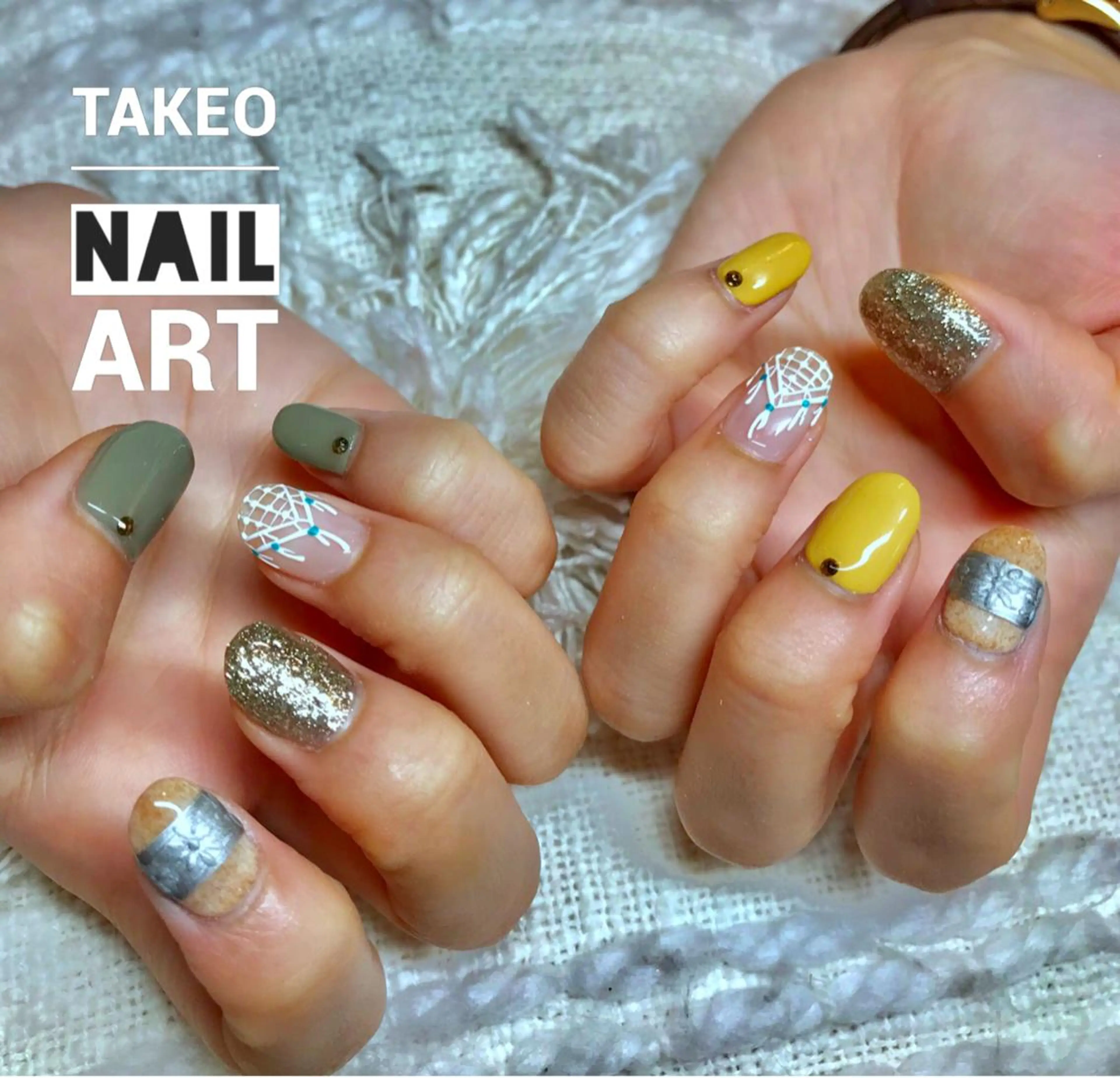 ショート ネイル レース ハンドネイル ハンドケア nail&eye Aoのマツエク・マツパデザイン