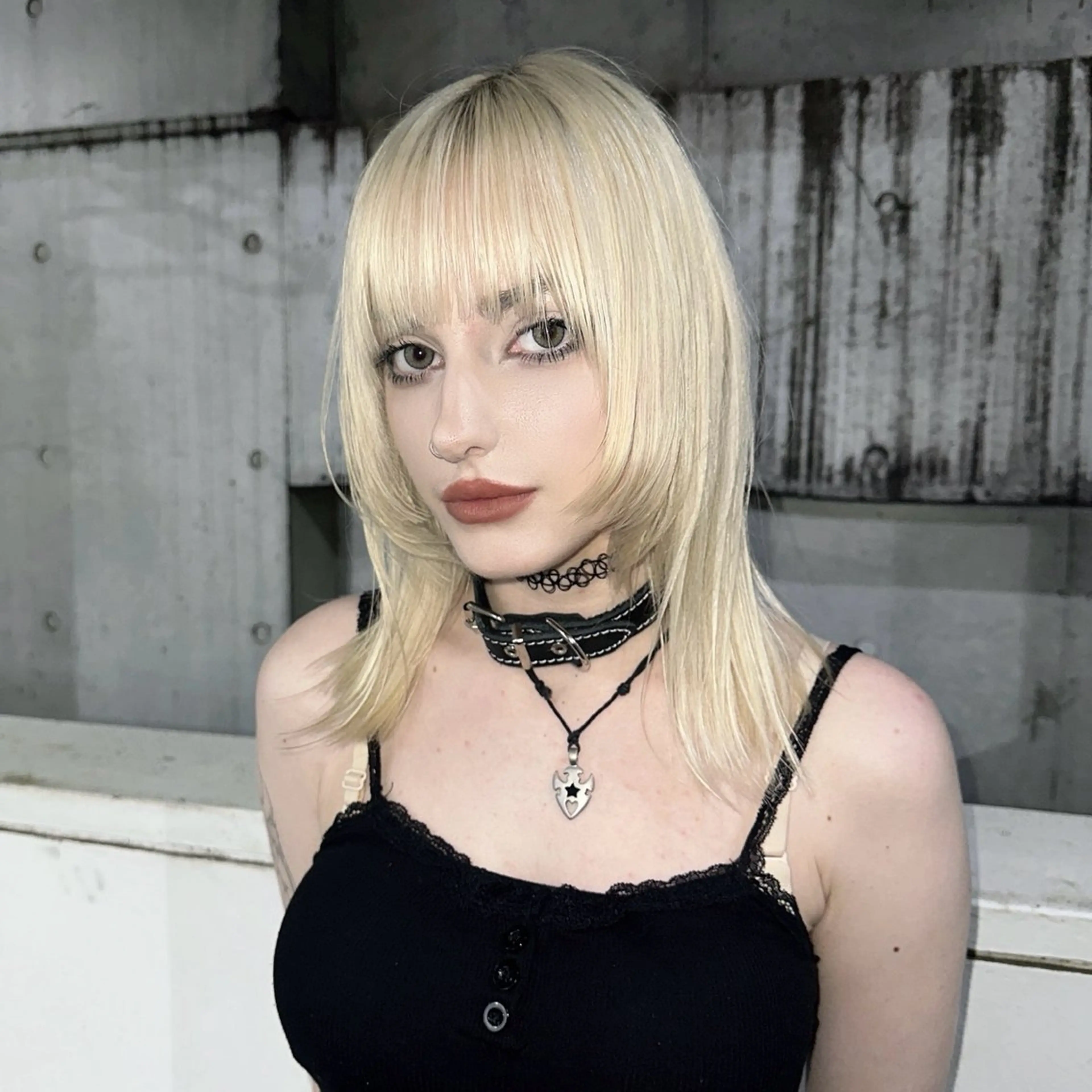 ミディアム カラー ヘアカラー ハイトーン/ウルフ /エクステ/ましろのヘアスタイル