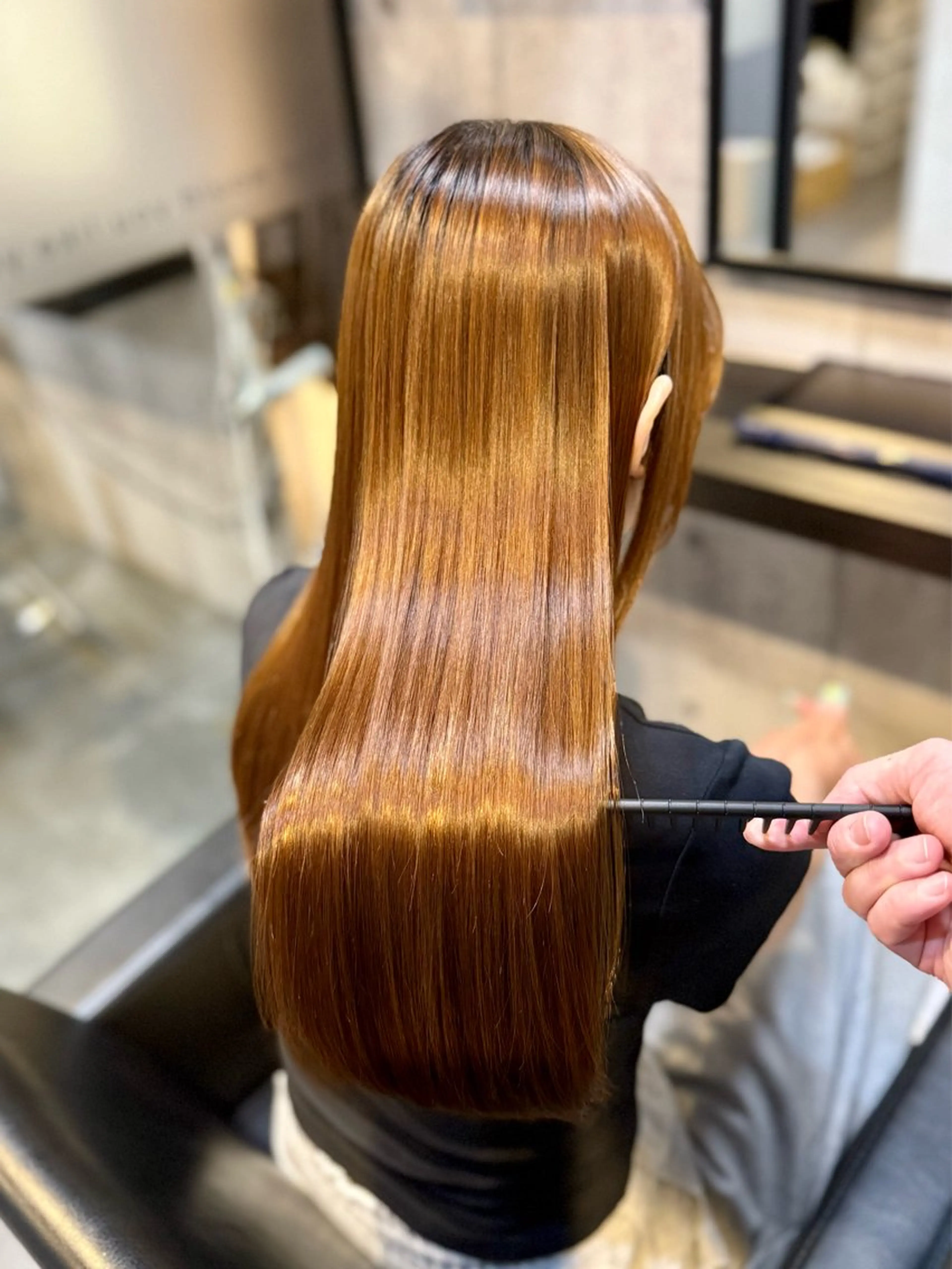 ロング 縮毛矯正 カット 縮毛矯正 トリートメント 👑髪質改善カラー 中垣斗希のヘアスタイル