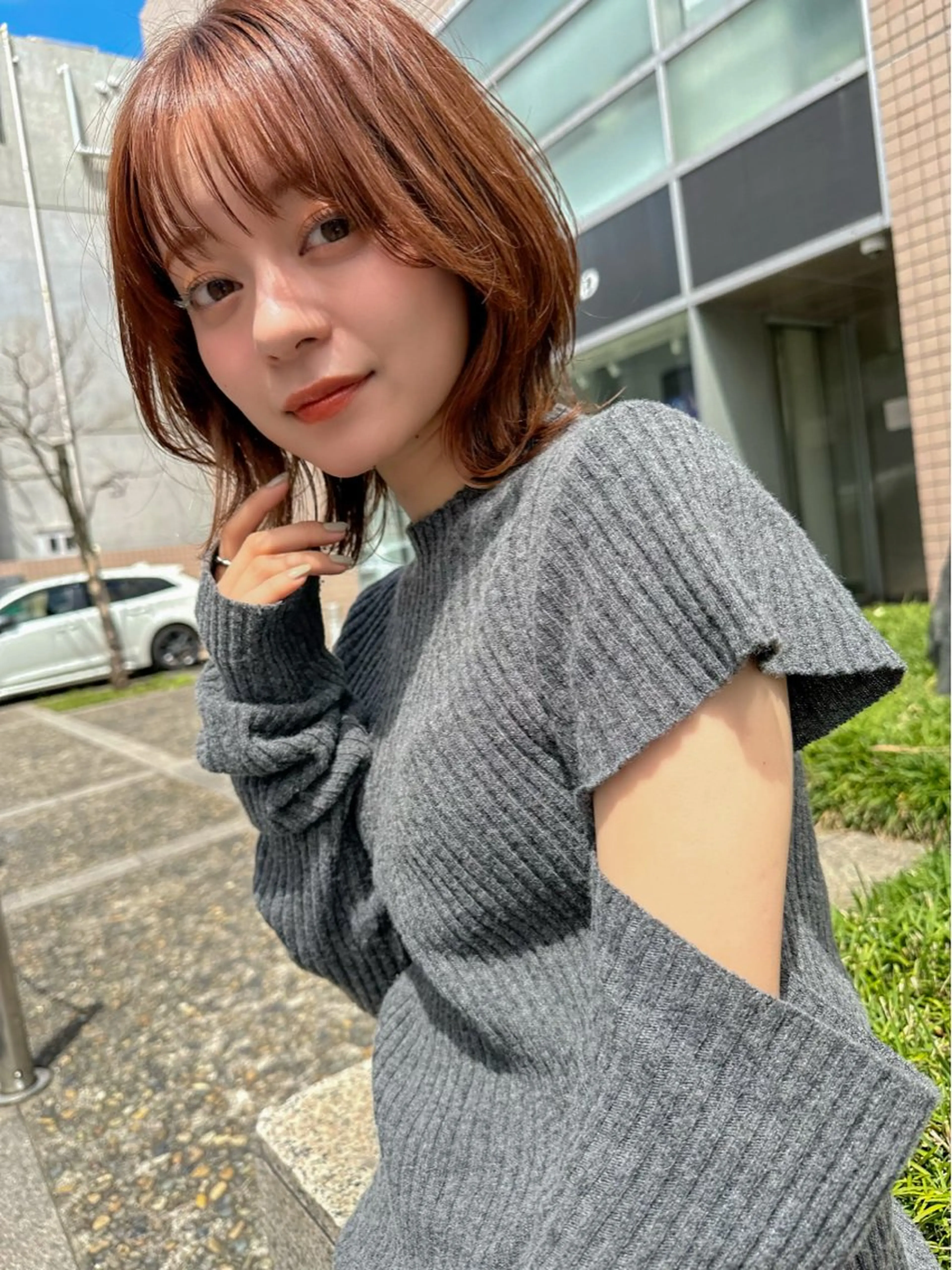 ミディアム カット ヘアカラー トリートメント ♥️ボブ/ブリーチ なしカラー/mahoのヘアスタイル