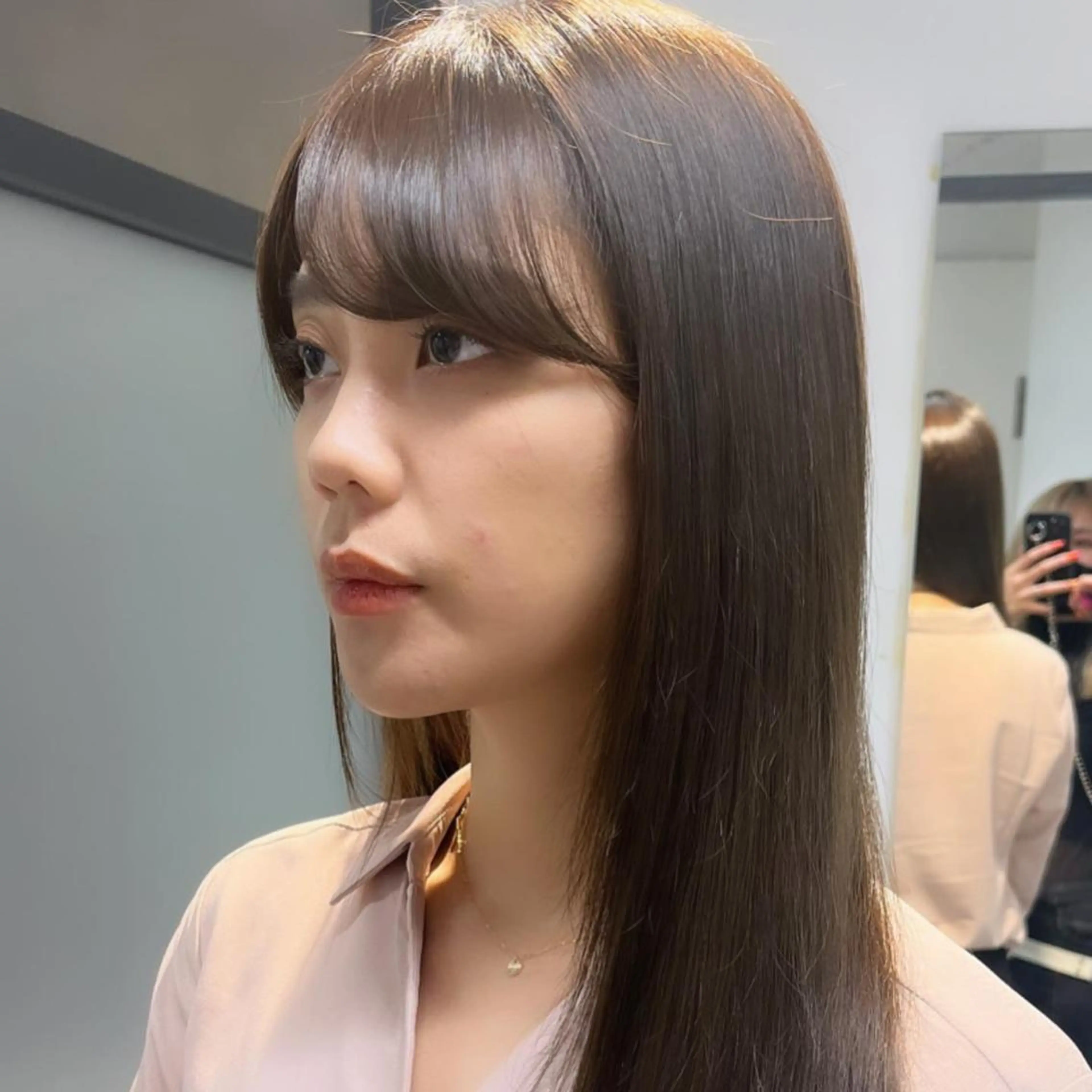 ロング トリートメント 髪質改善/縮毛矯正 艶カラー/珠聡のヘアスタイル