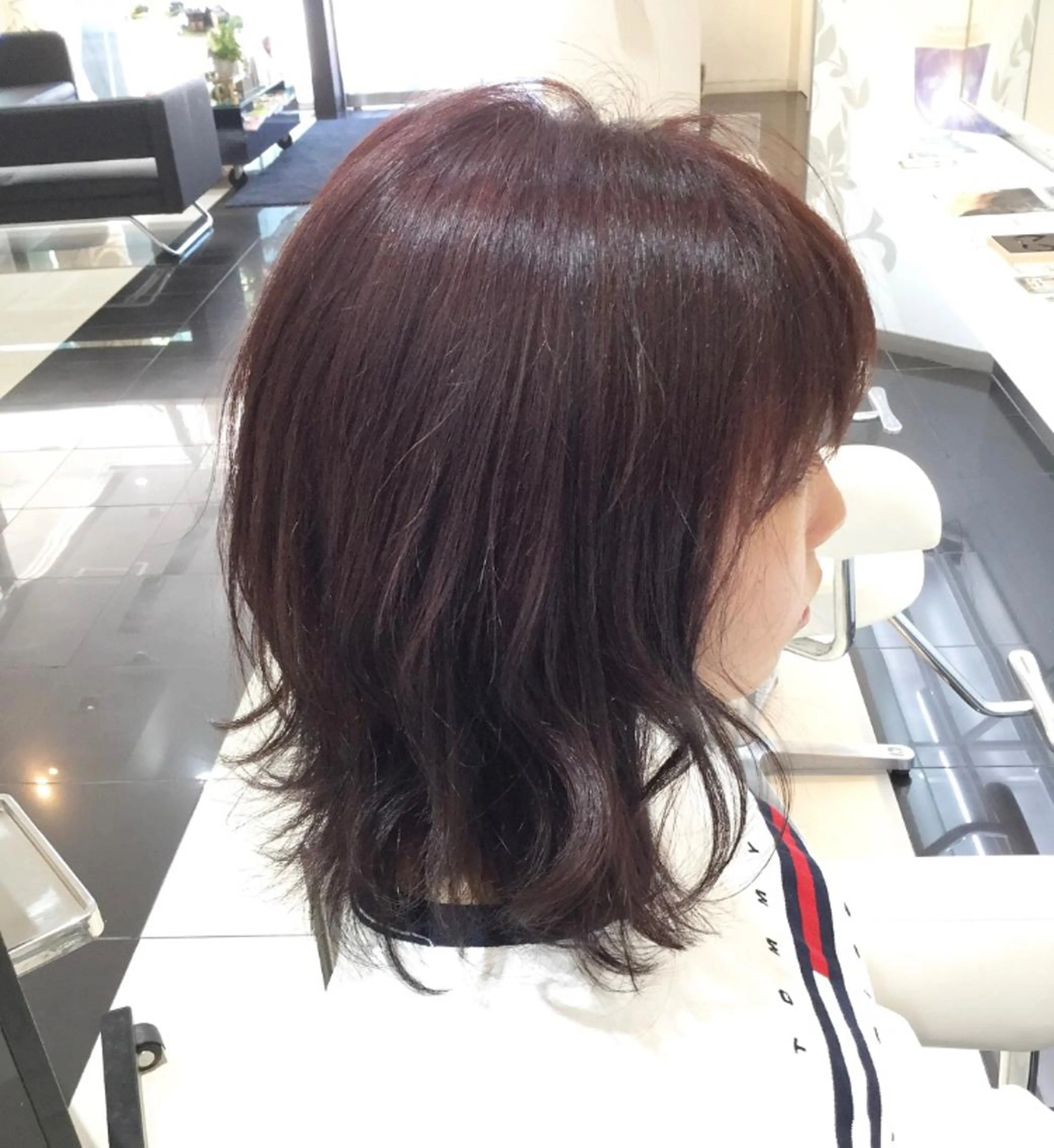 ミディアム カラー ヘアカラー トリートメント 透明感カラー 松田晃代のヘアスタイル