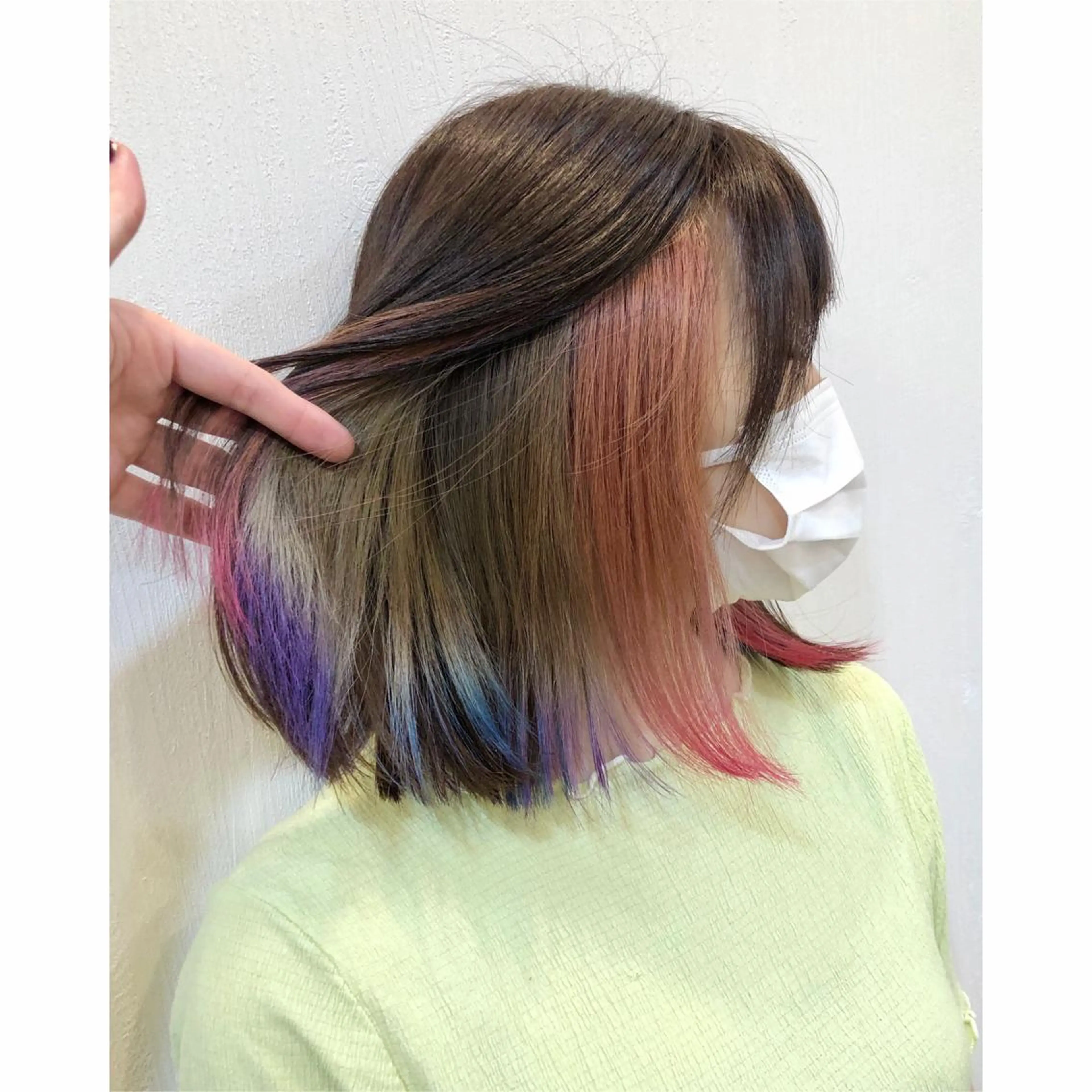ミディアム カラー インナーカラー 推しカラー✨ オタク美容師ユウカのヘアスタイル