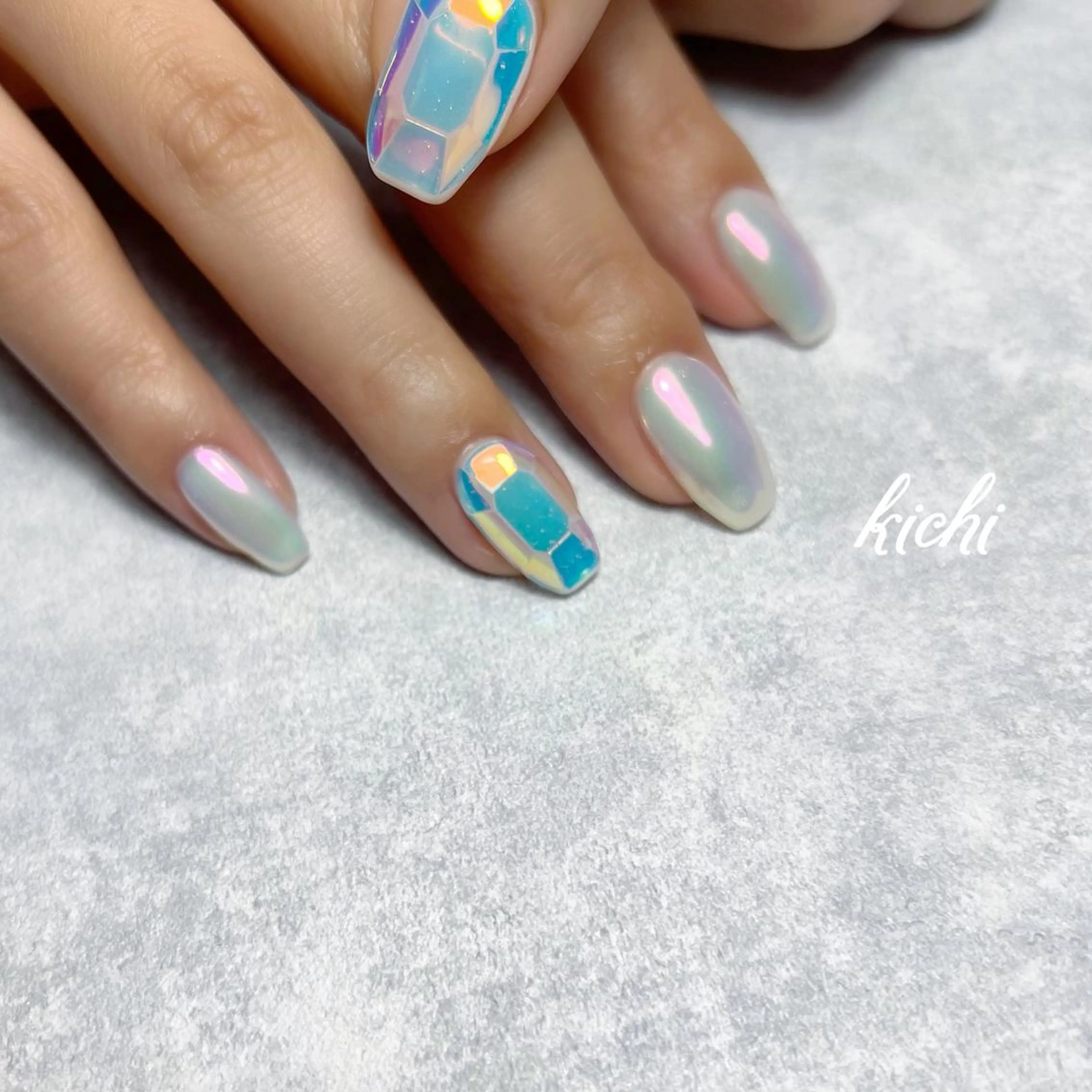 ネイル オーロラネイル ジェルネイル 持ち込み ニュアンスネイル パラジェル kichi･:* みじゅのネイルデザイン