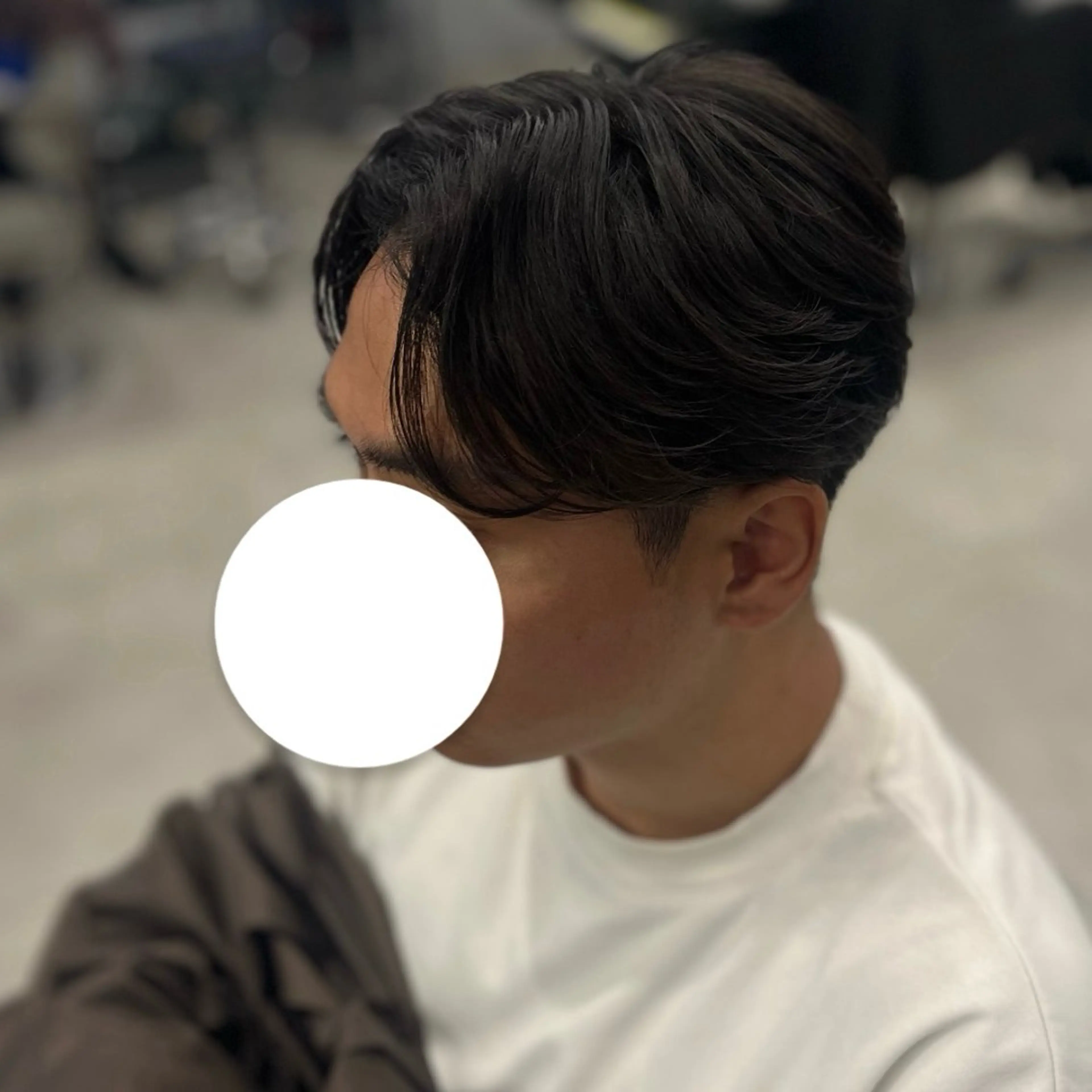 ミディアム メンズ センターパート 顔周りカット 無料カットモデル ユナのヘアスタイル