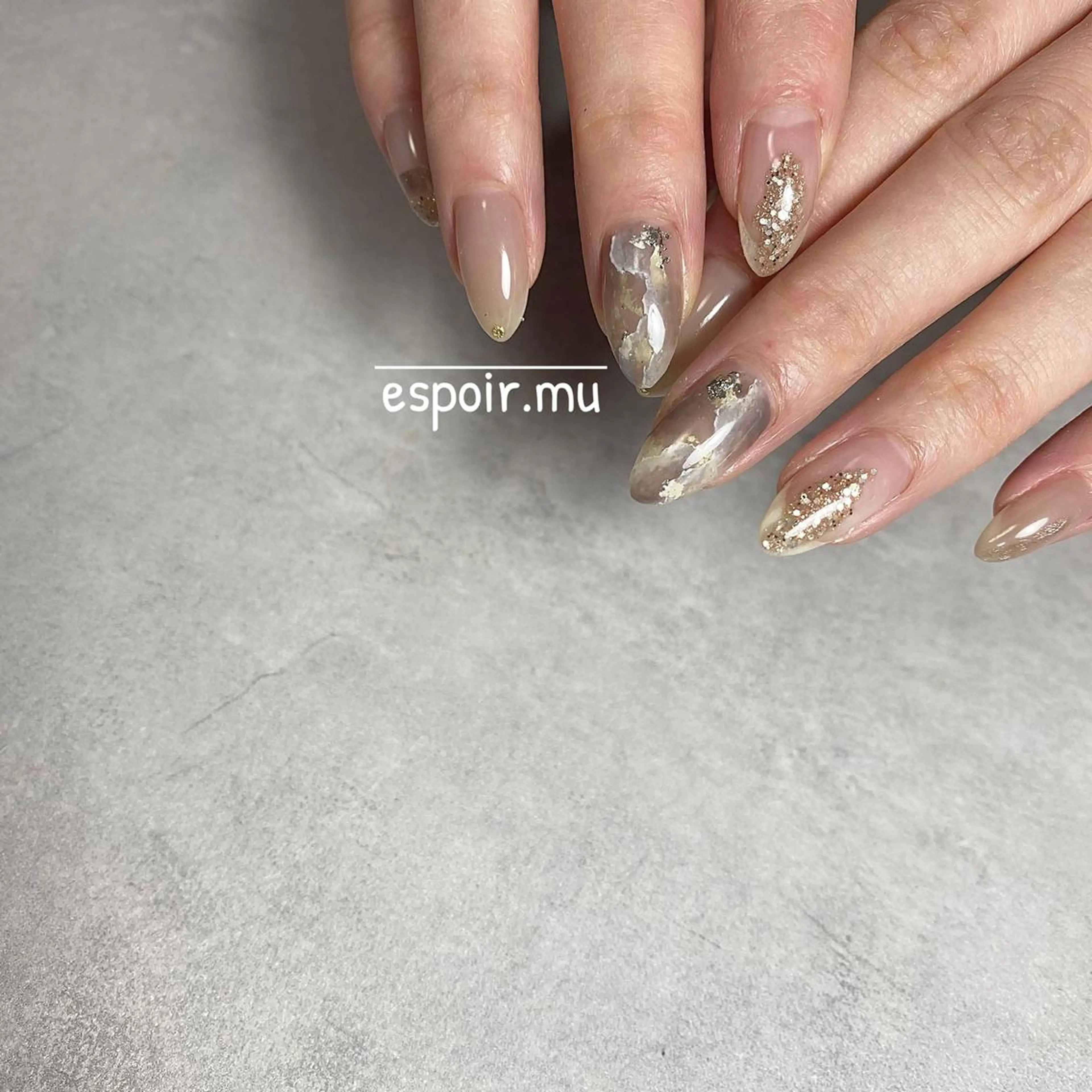 セミロング ネイル espoir. muのネイルデザイン