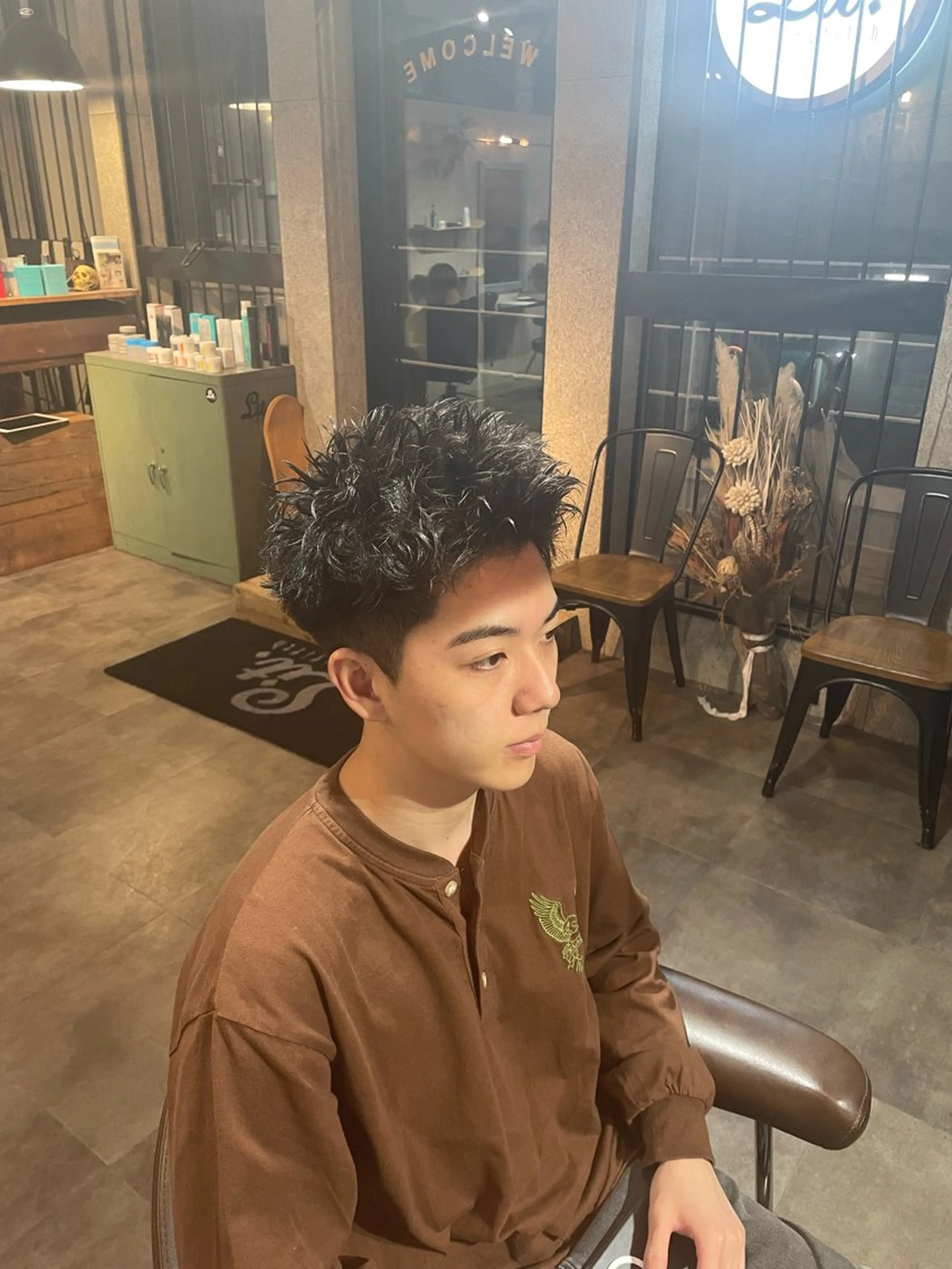 ショート パーマ メンズ メンズパーマ カット パーマ litbyfifth 濵崎寛太のヘアスタイル