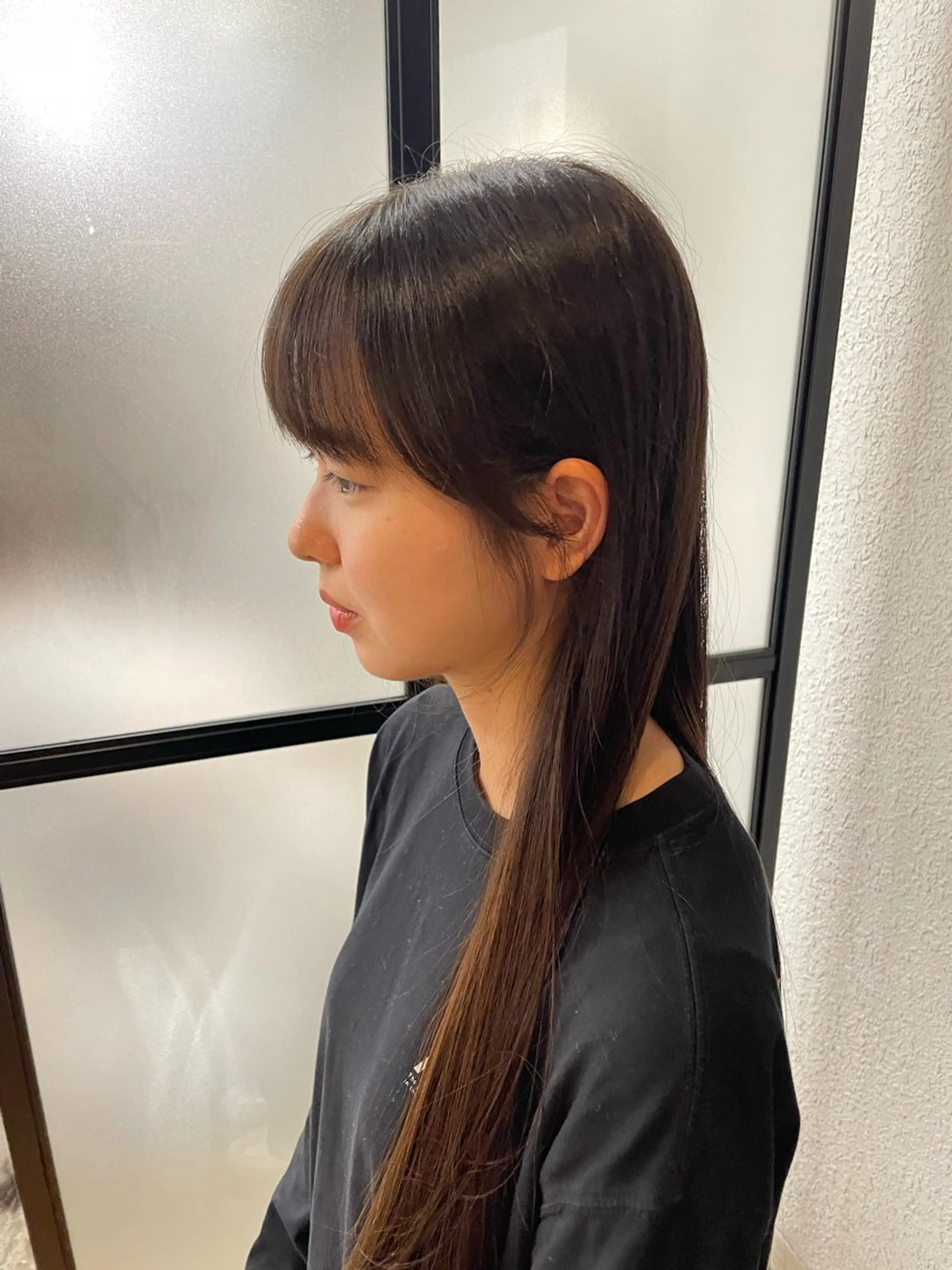 ロング サイドバング 川口 瑞穂のヘアスタイル