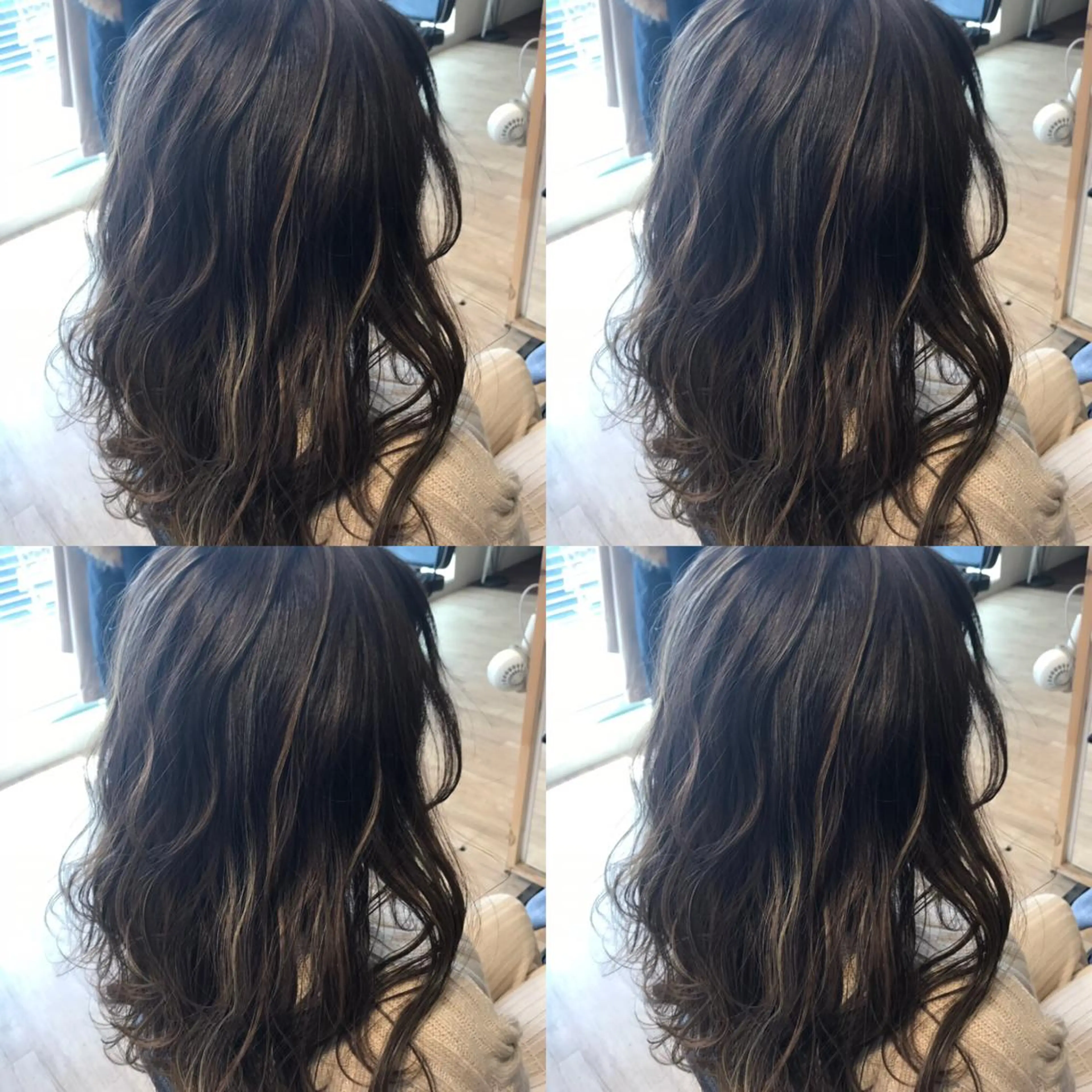 セミロング ハイライト ヘアカラー 大久保 隆蔵のヘアスタイル