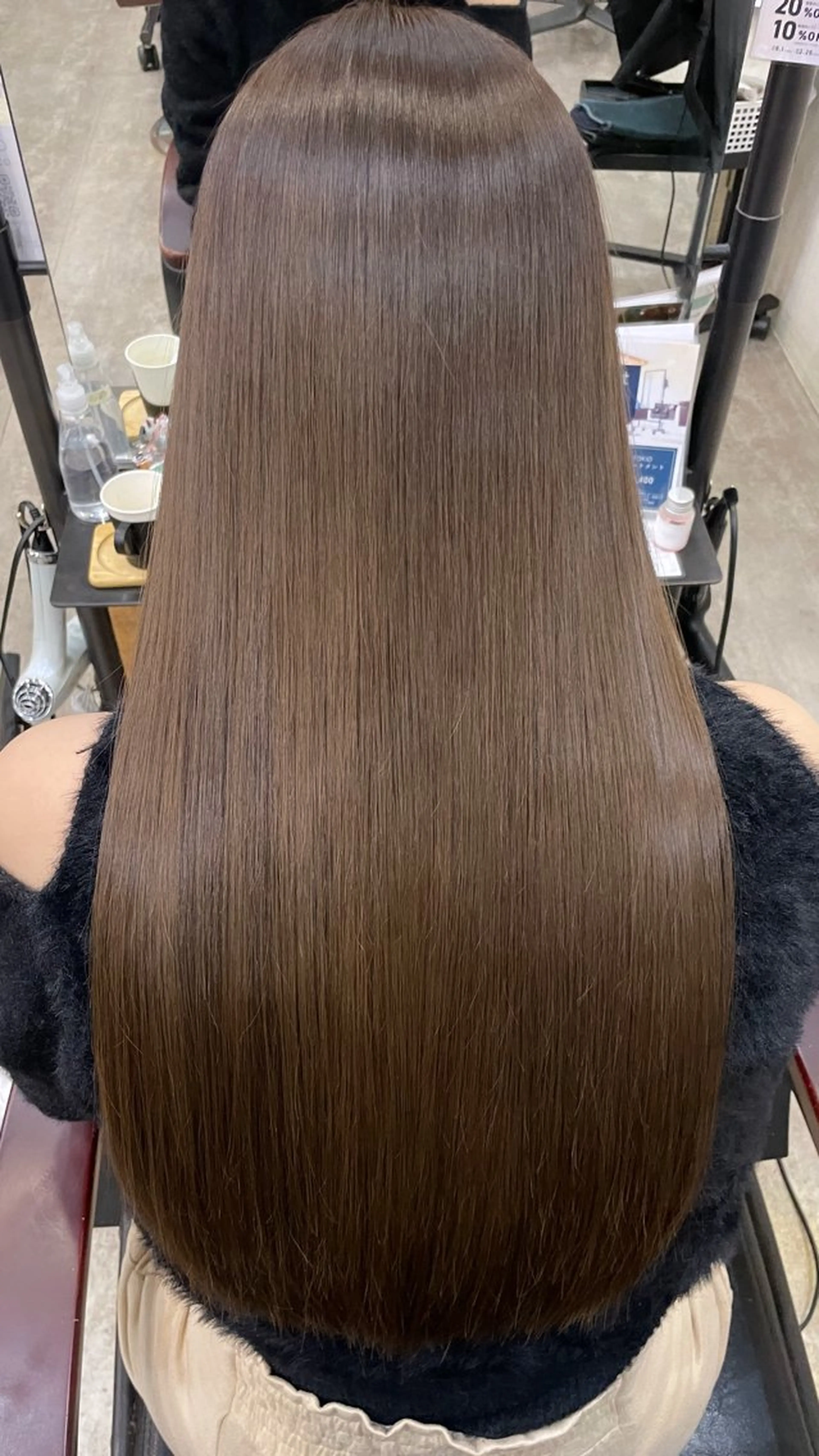 ロング 縮毛矯正 トリートメント 酸熱トリートメント 🐾Kenta🐾✰ ブリーチカラー✰のヘアスタイル