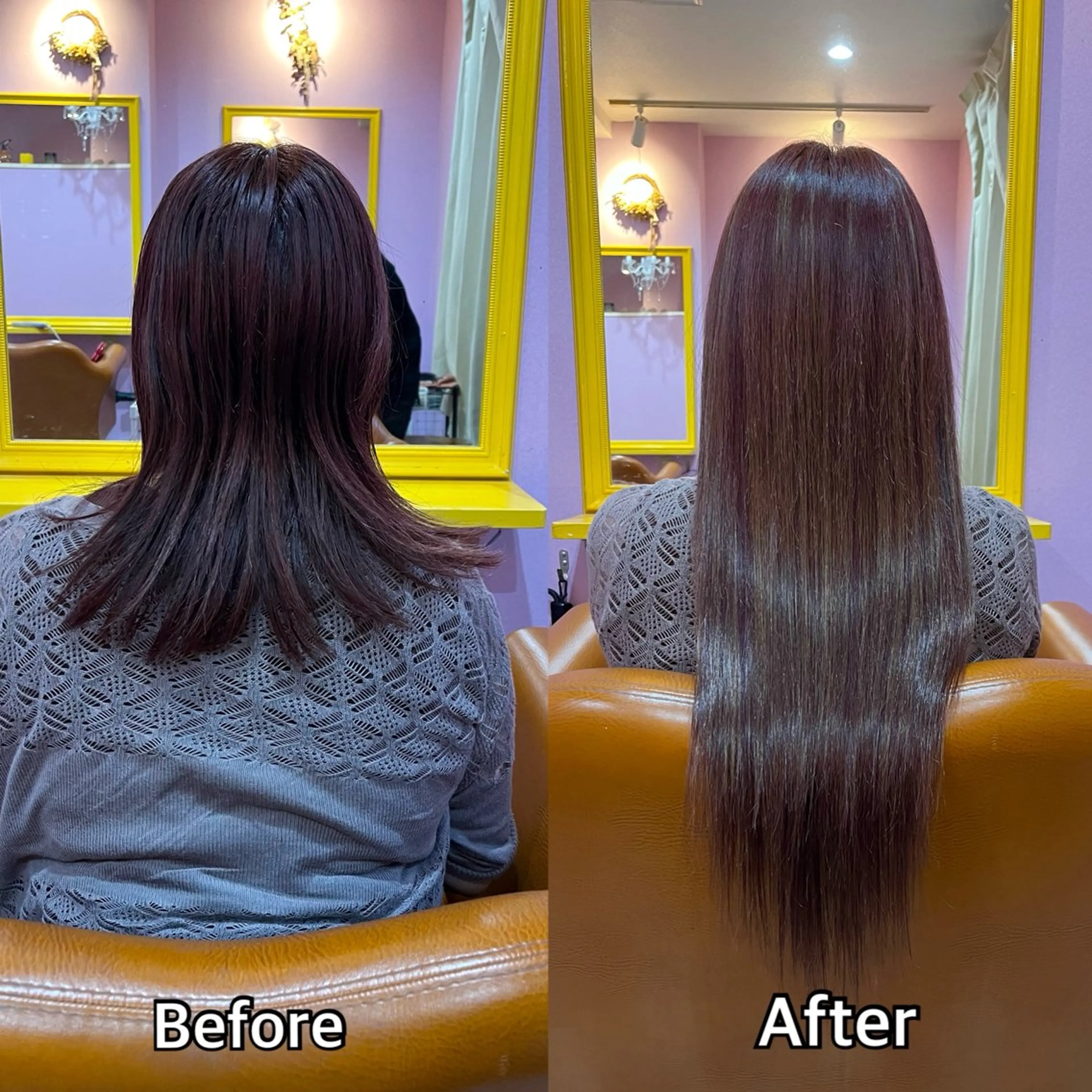 ロング シール＋ちび編み込み エクステ梅田🐨のヘアスタイル