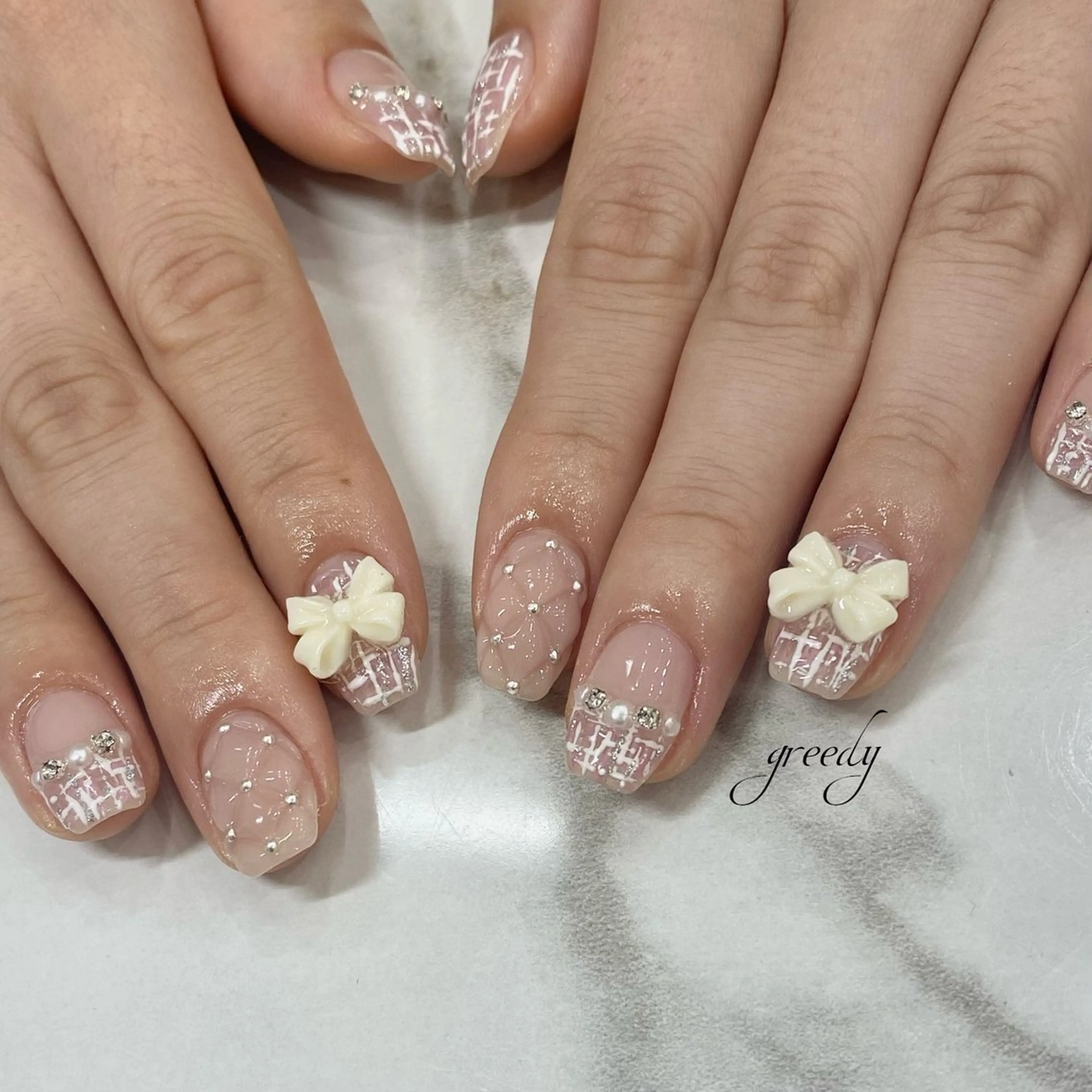 ネイル ツイードネイル greedy 東山店 田之上のネイルデザイン