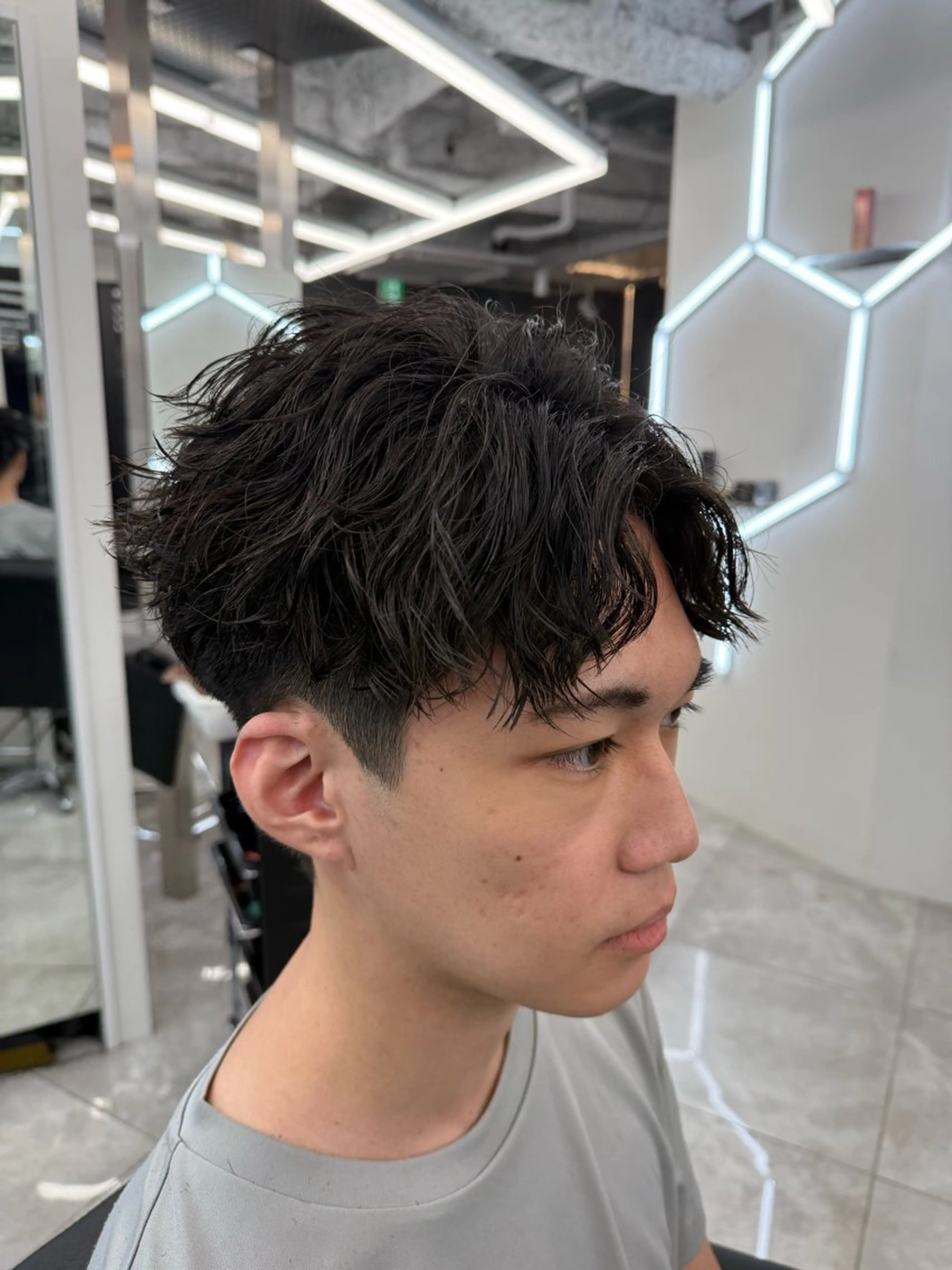 ミディアム パーマ メンズ カット パーマ メンズ特化美容師/ 四辻 凱斗のヘアスタイル