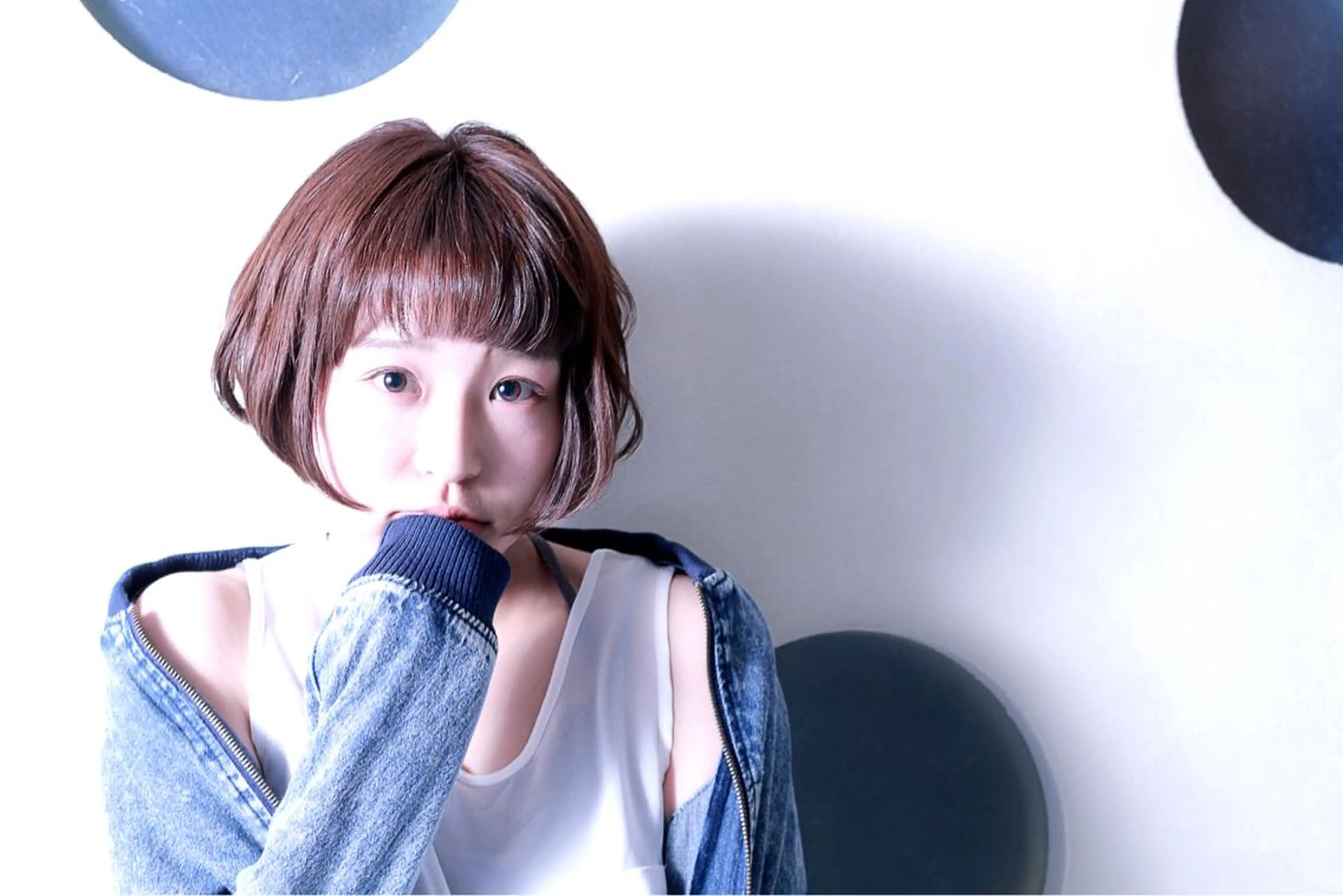 ショート ミディアム カラー パーマ 川間 将彦のヘアスタイル