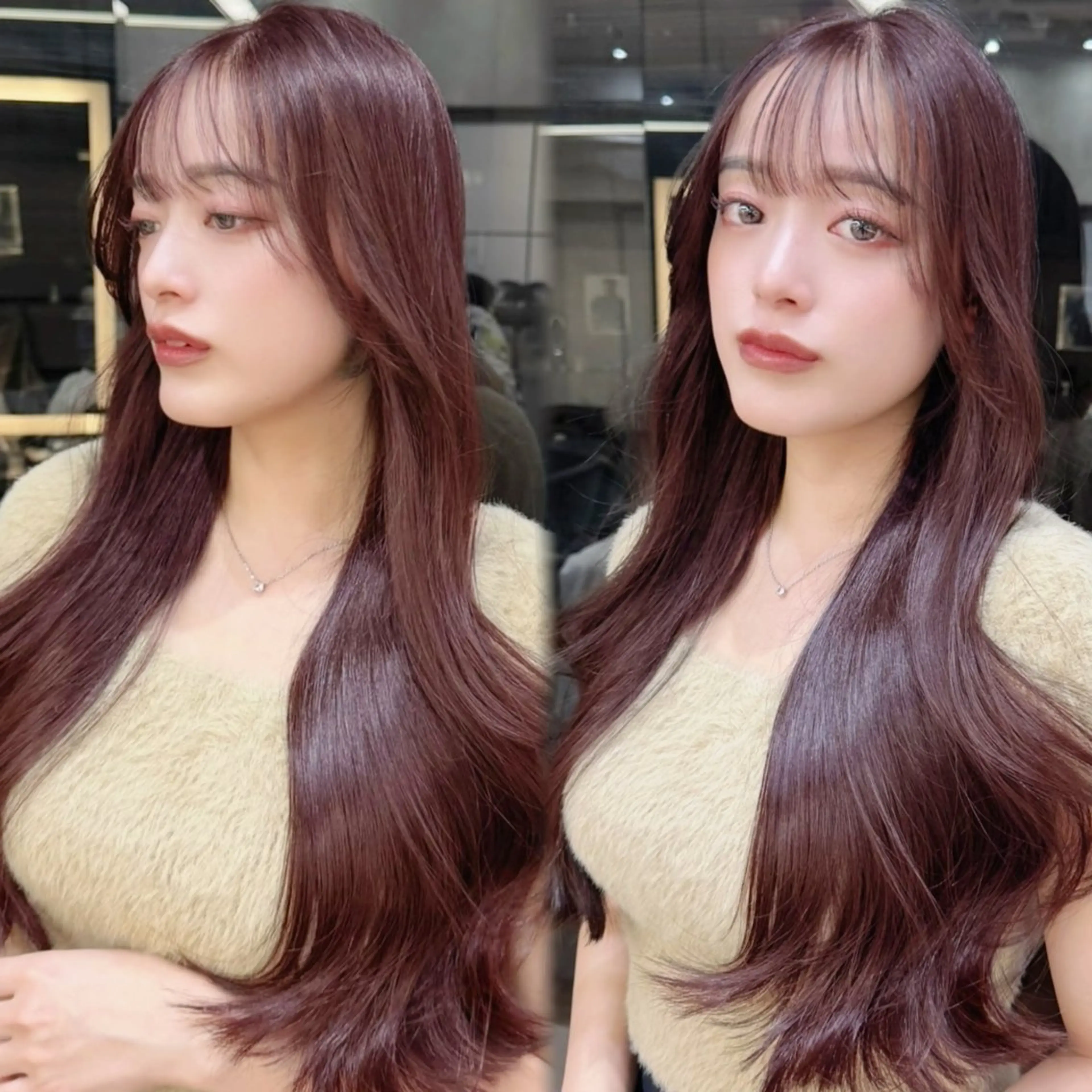 ロング レイヤー/縮毛矯正 🌹大人韓国 芹奈のヘアスタイル