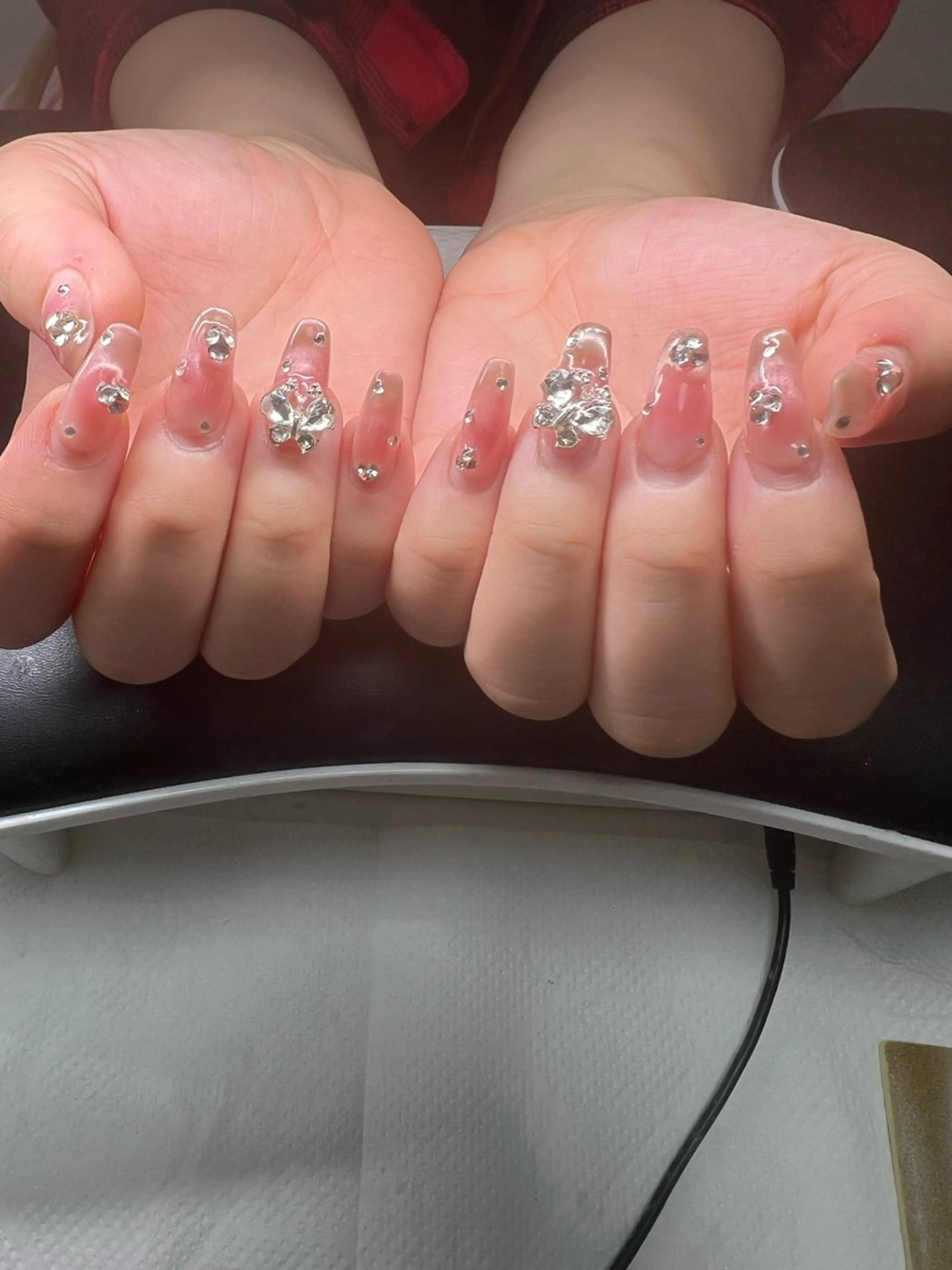 ネイル オーロラネイル チークネイル 長さ出し フットネイル フレンチネイル Lee Nails チップ長さだし専門店のネイルデザイン