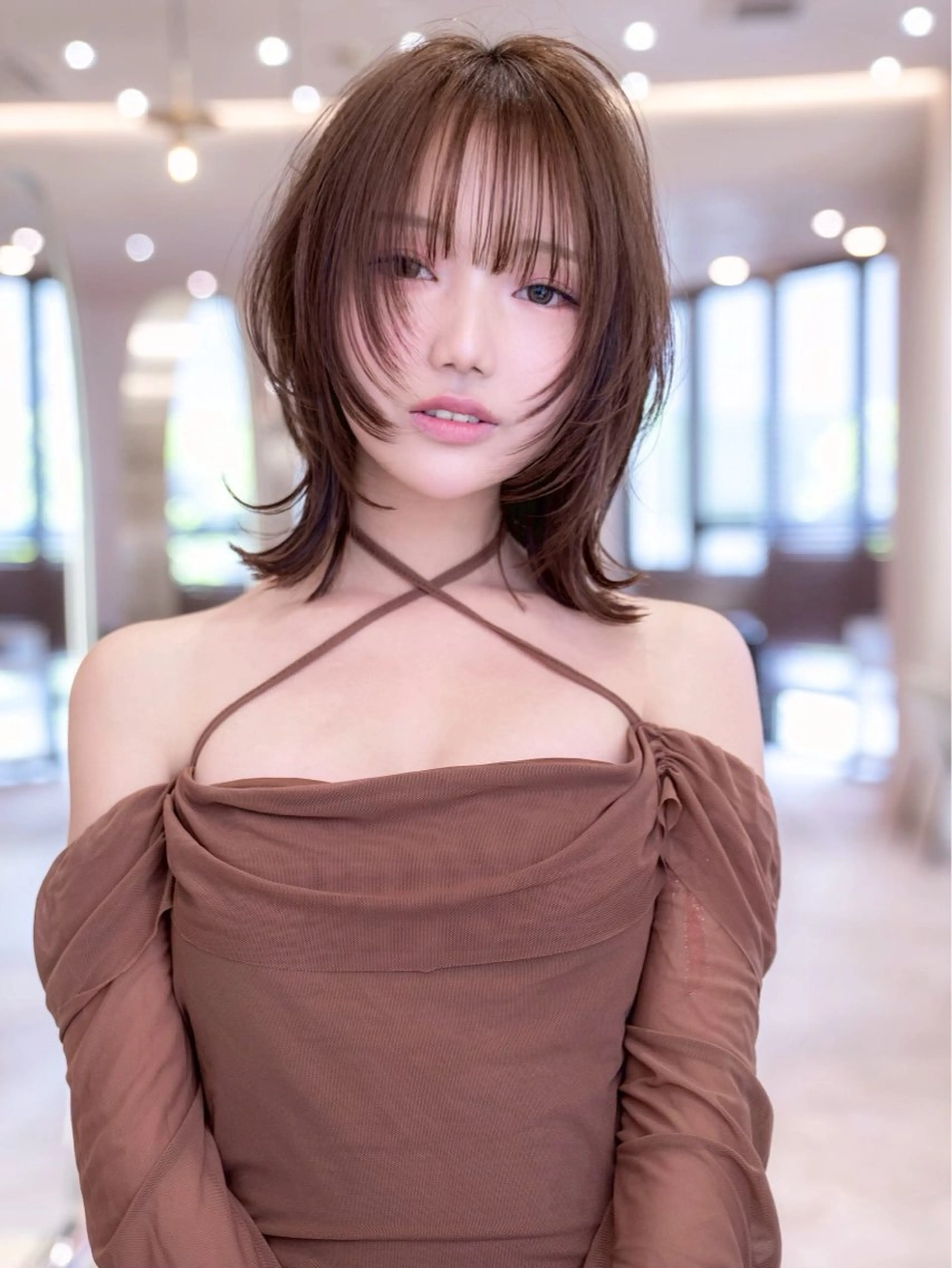 ミディアム カラー カット ヘアカラー トリートメント 渋谷/レイヤーボブ・ 韓国ボブ特化/楓のヘアスタイル