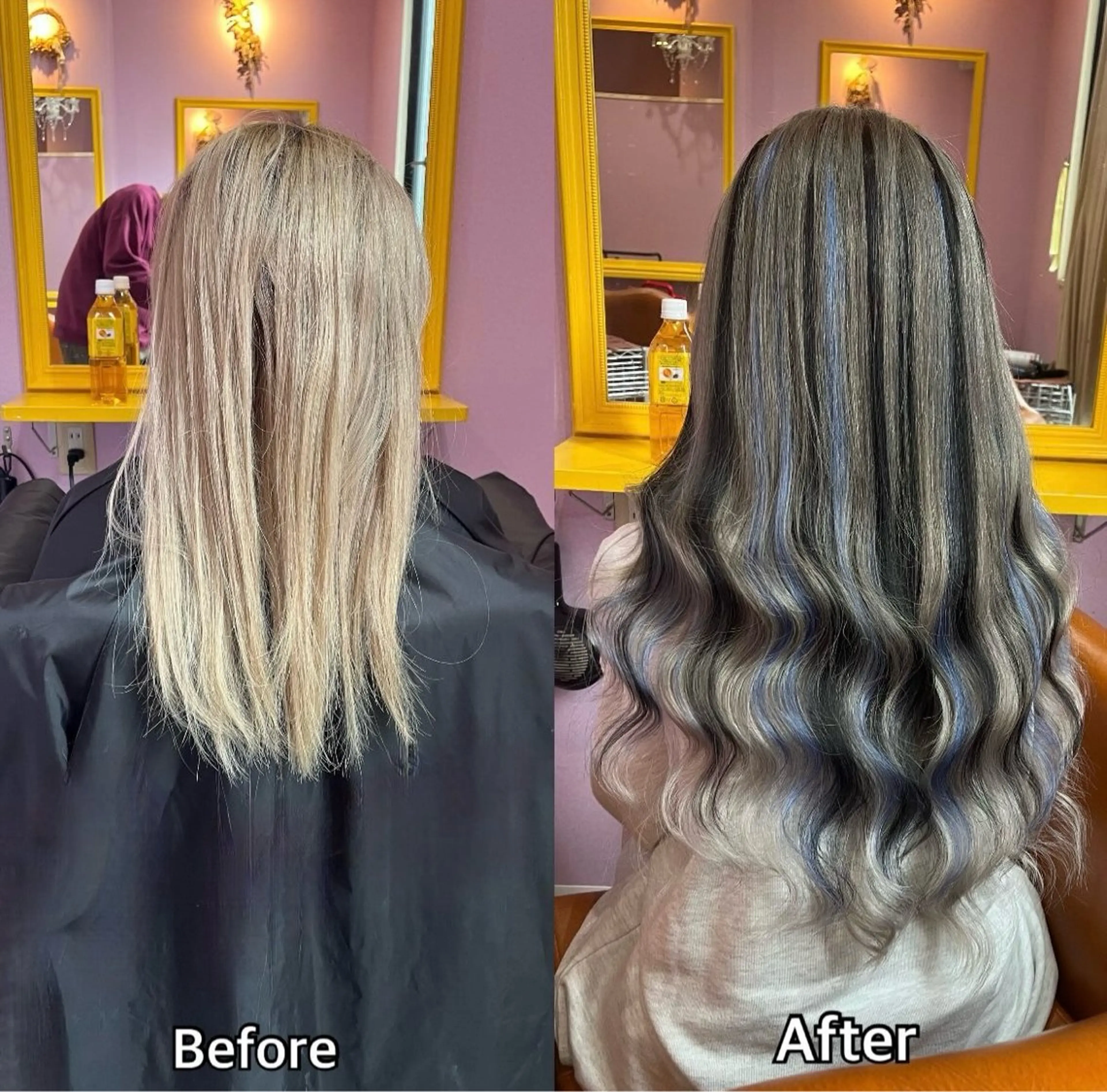 ロング シール＋ちび編み込み エクステ梅田🐨のヘアスタイル