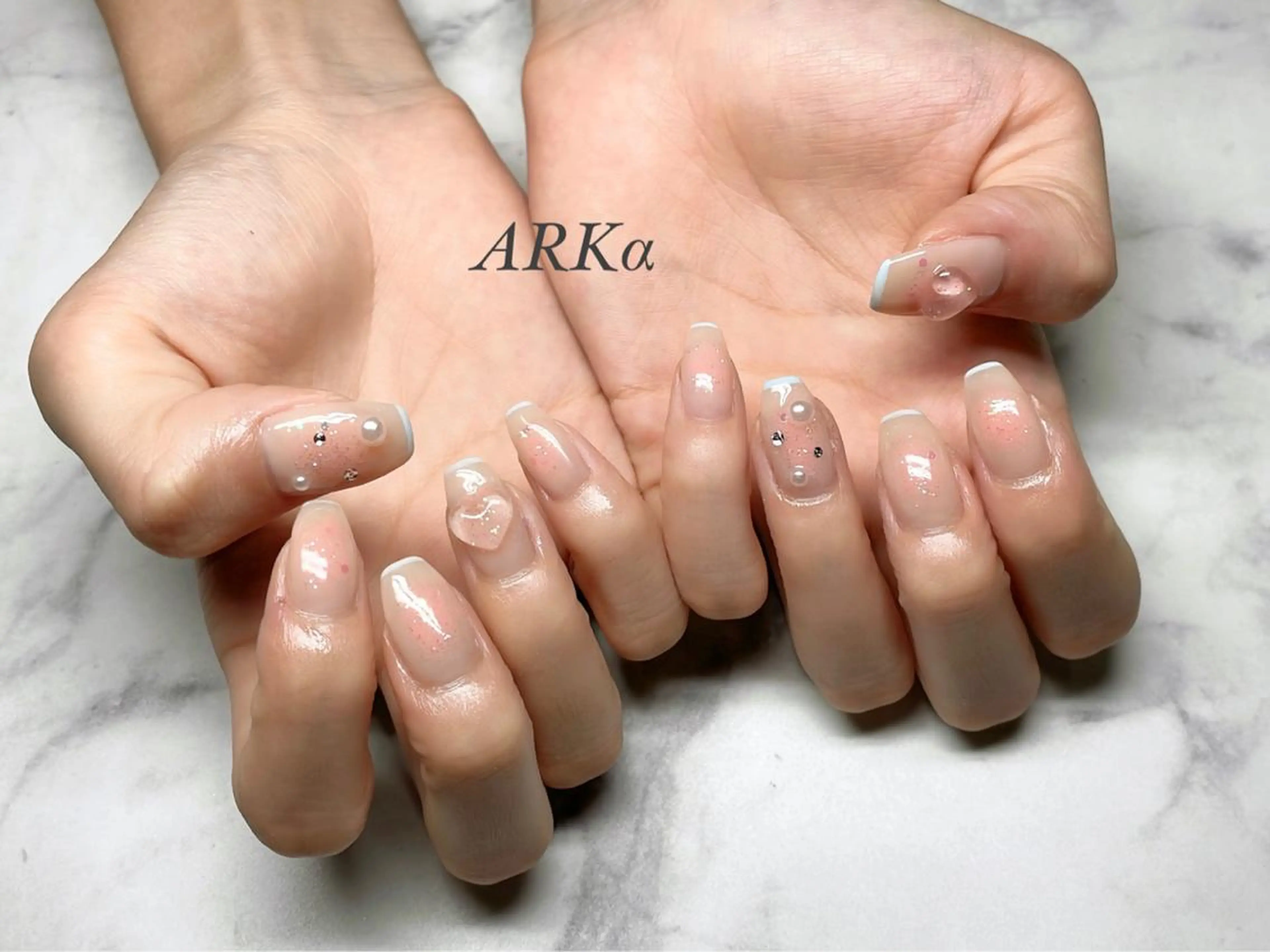 ネイル ハート ハンドネイル ARKα Nishiのネイルデザイン