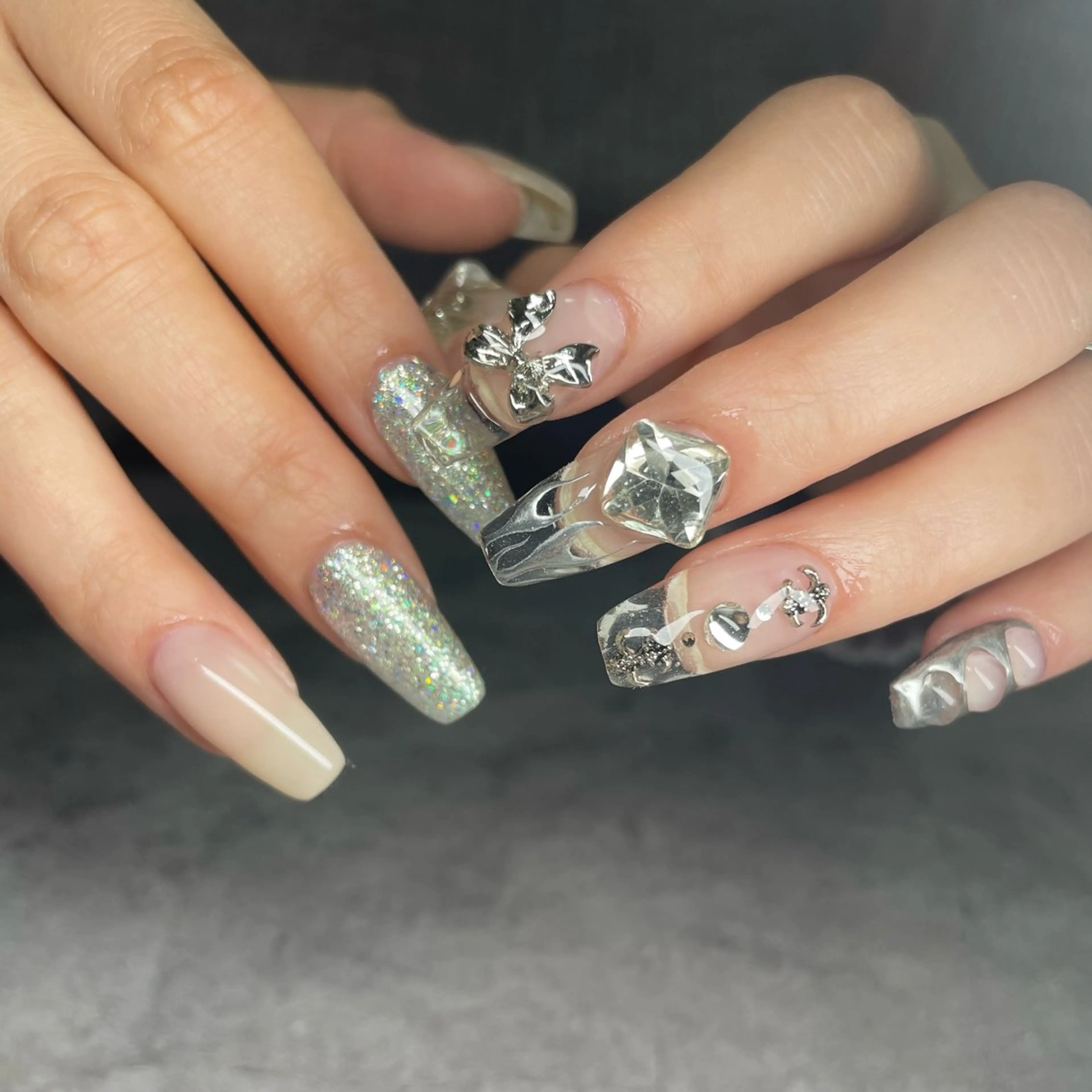 ネイル クリアネイル 長さ出し ネイルチップ ハンドネイル Statice所属・YUNA FUKUDAのネイルデザイン