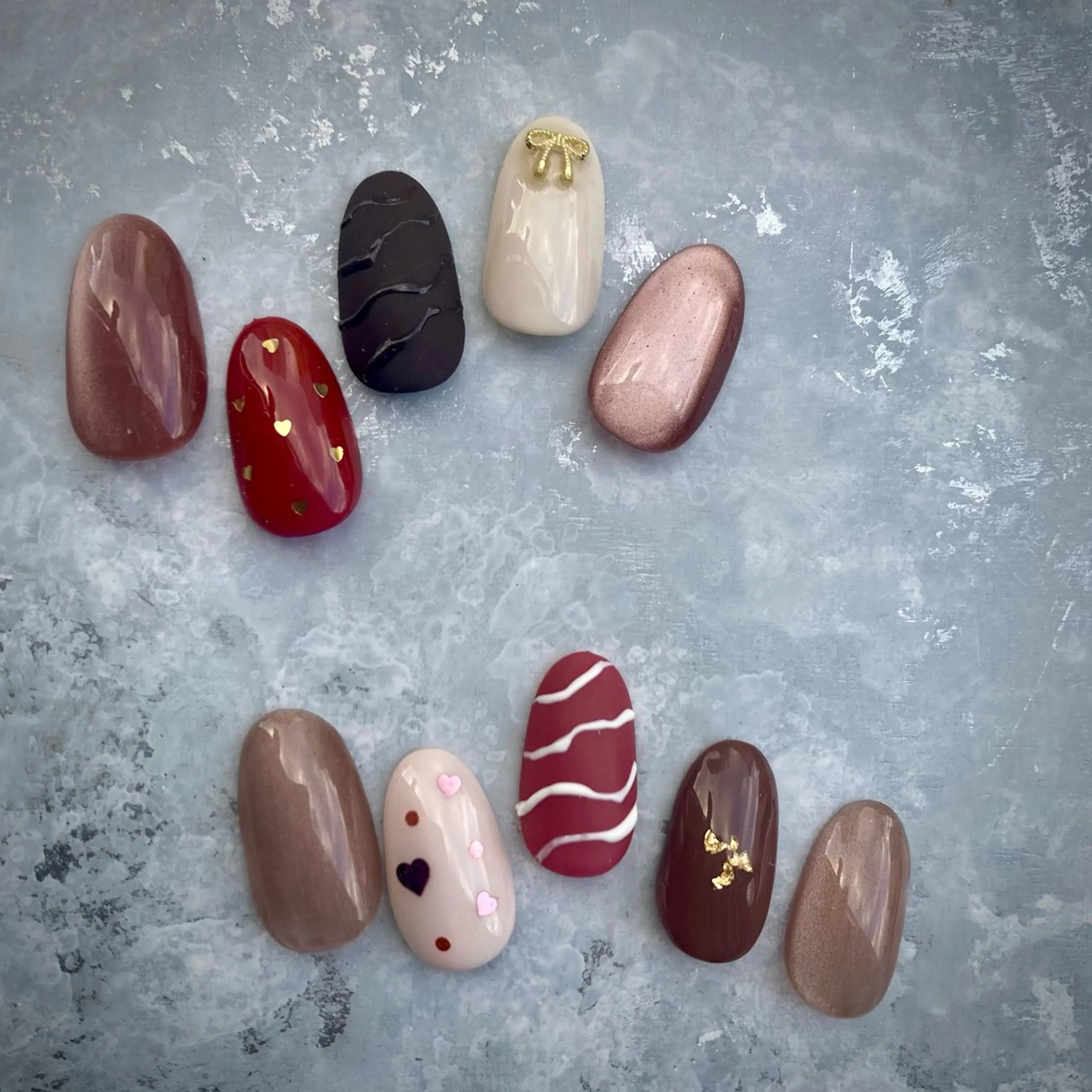 ネイル バレンタイン ハンドネイル amu所属・かおる KAORUのネイルデザイン