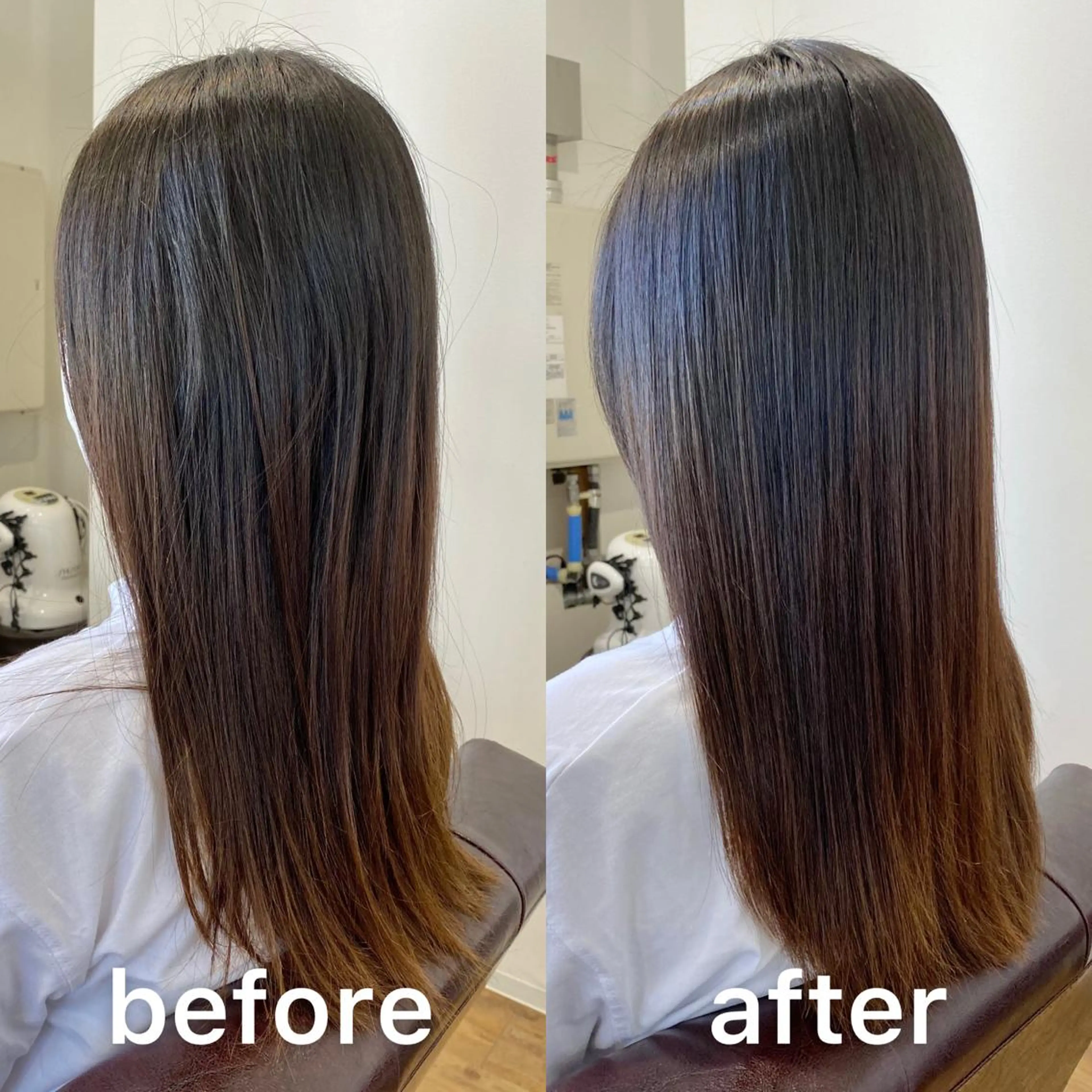 セミロング パーマ 髪質改善 縮毛矯正 ストレートパーマ KIZU 髪質改善 オカルト怪談のヘアスタイル