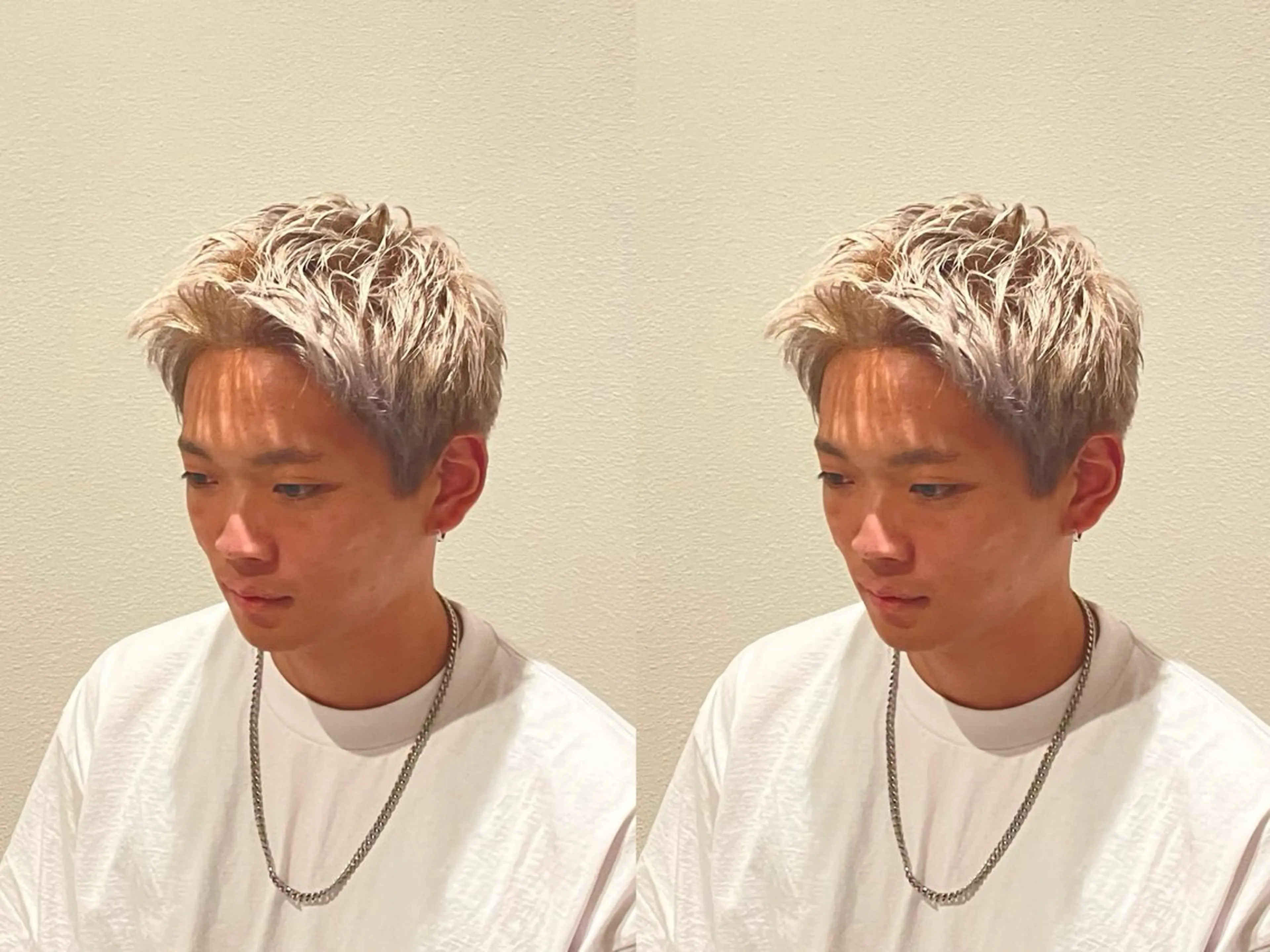 カラー メンズ ヘアカラー 夏向/ハイトーン /パーマのヘアスタイル