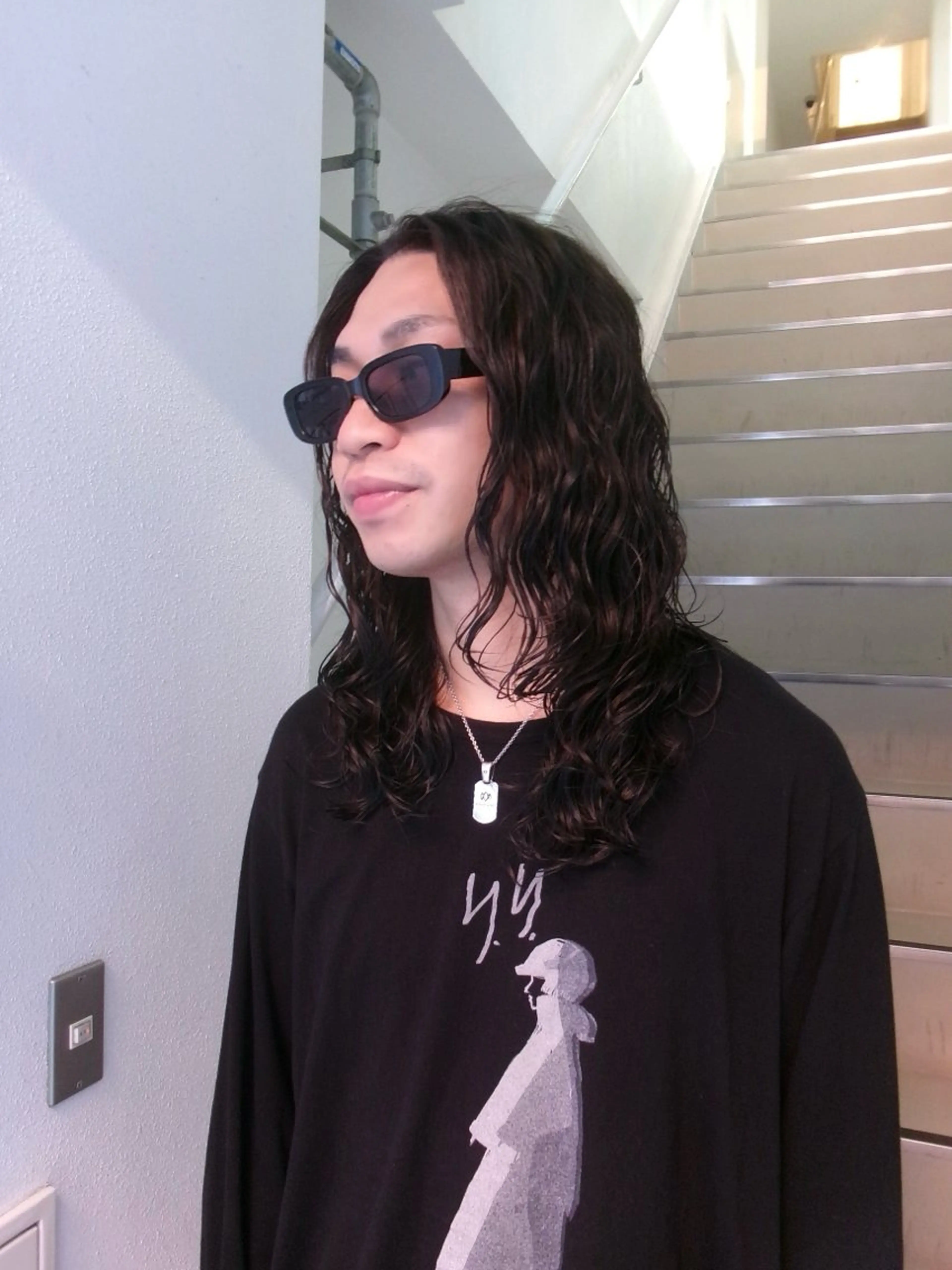 ロング パーマ メンズ メンズパーマ カット ヘアカラー パーマ 堀江/心斎橋/西大橋 四ツ橋【Vers】のヘアスタイル