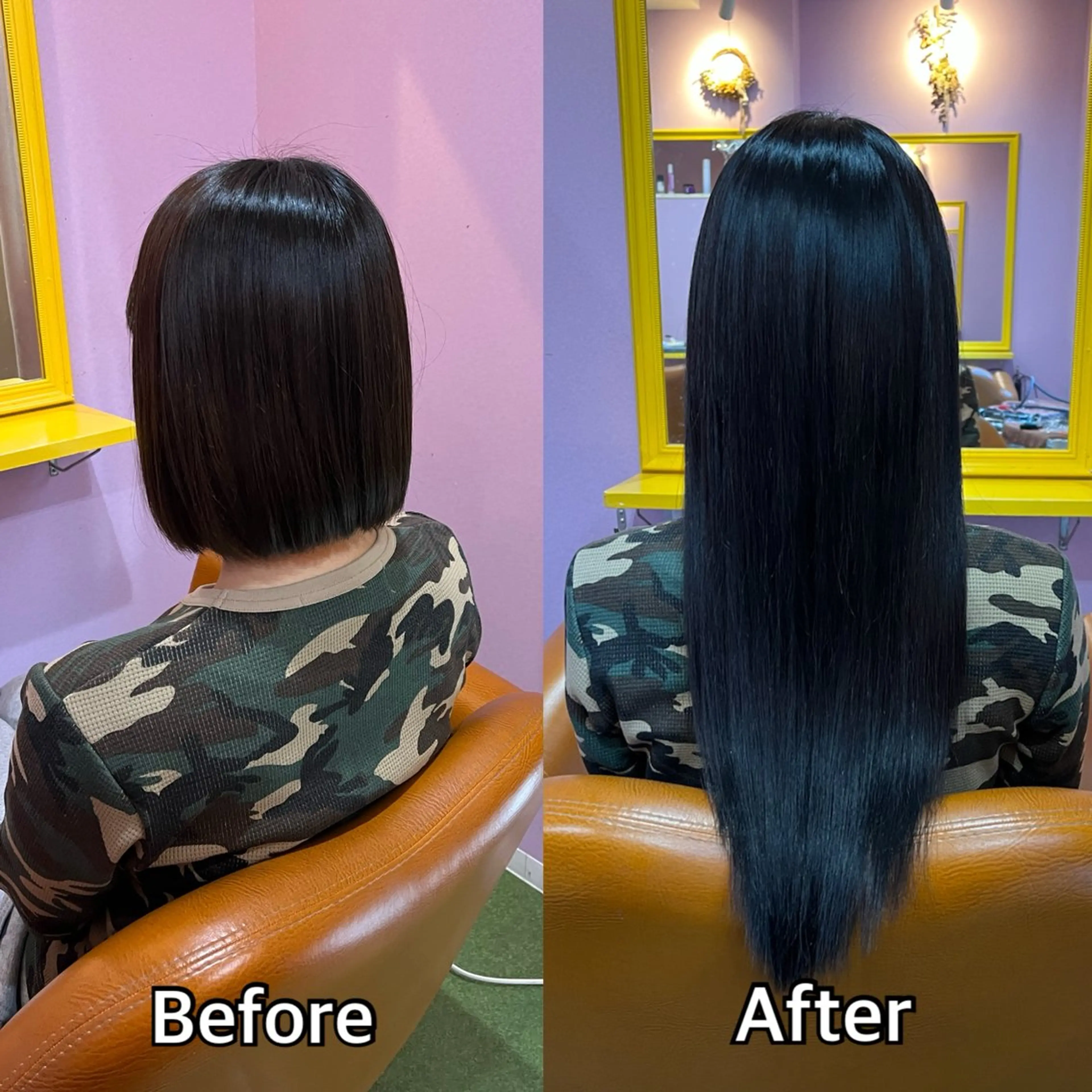 ロング エクステ シール+ちび編み込み エクステ梅田🐨のヘアスタイル