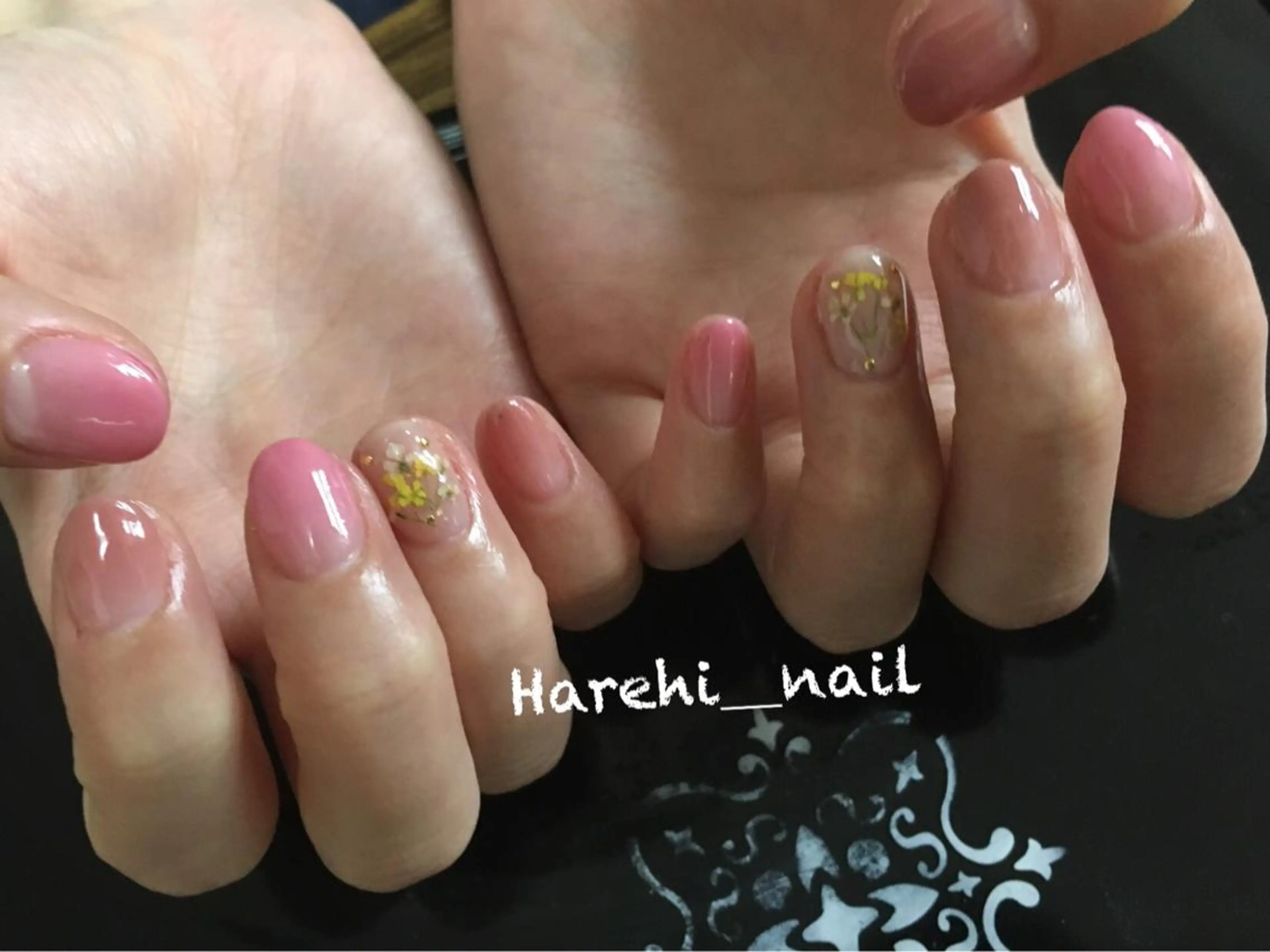 ネイル アートネイル グラデーション シンプルネイル 春ネイル Harehi_ nailのネイルデザイン