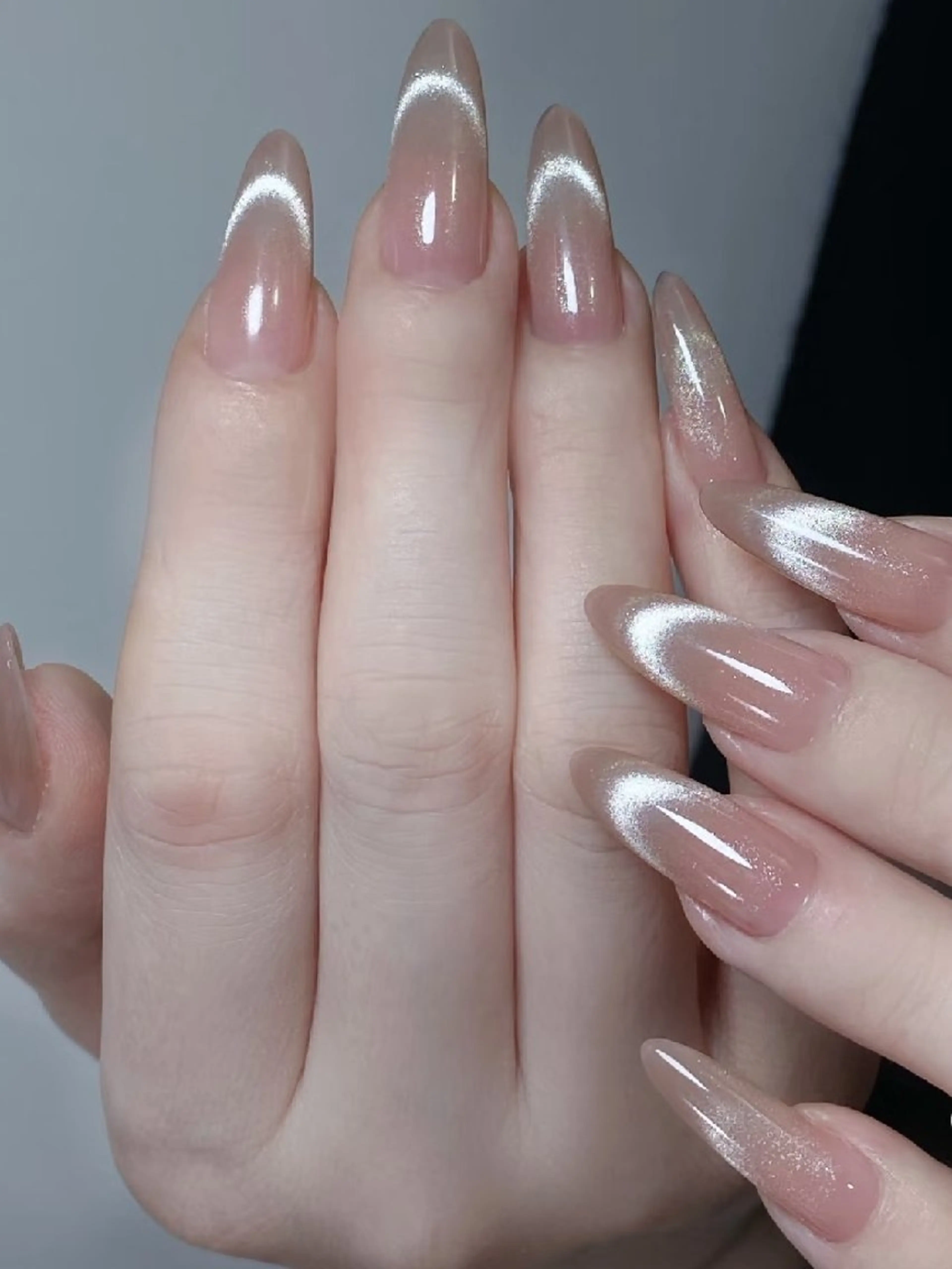 ネイル 長さ出し フレンチネイル マグネットネイル マグネットフレンチ ハンドネイル MIYUKI  美桜のネイルデザイン