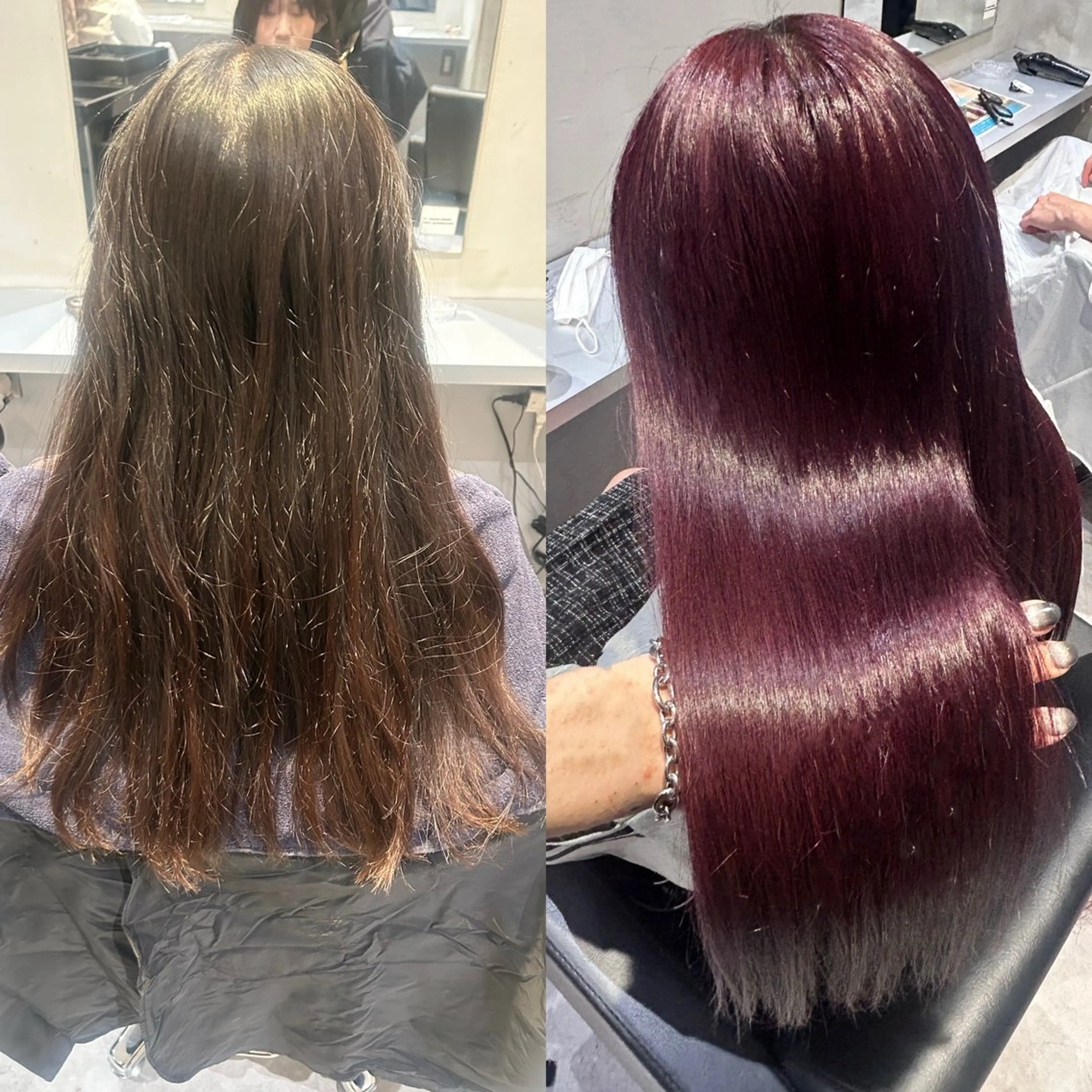 ロング カラー ラベンダーカラー ピンクカラー ピンクラベンダー 縮毛矯正 カット ヘアカラー 縮毛矯正 トリートメント 店長✨️韓国ヘア✖️ 髪質改善カラー／純大のヘアスタイル